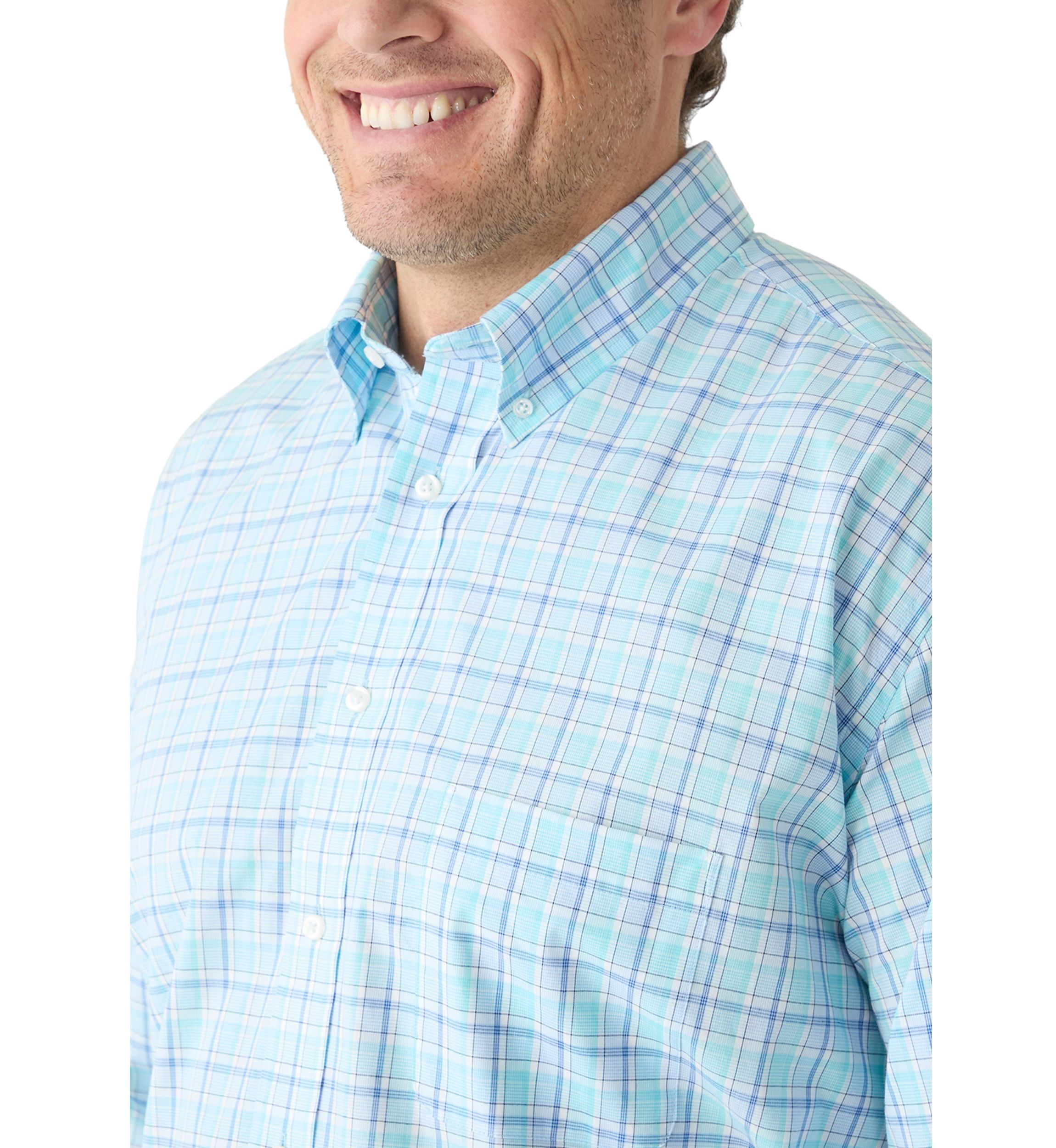 Big & Tall Allover Stretch Regular Fit Button Down​ Shirt