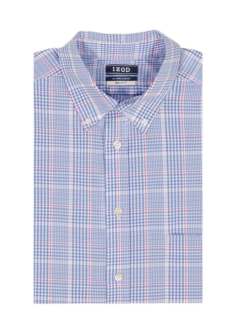 green emerald velvet dress All Over Stretch Plaid Button Down Dress Shirt (Button Down Collar) main image 1