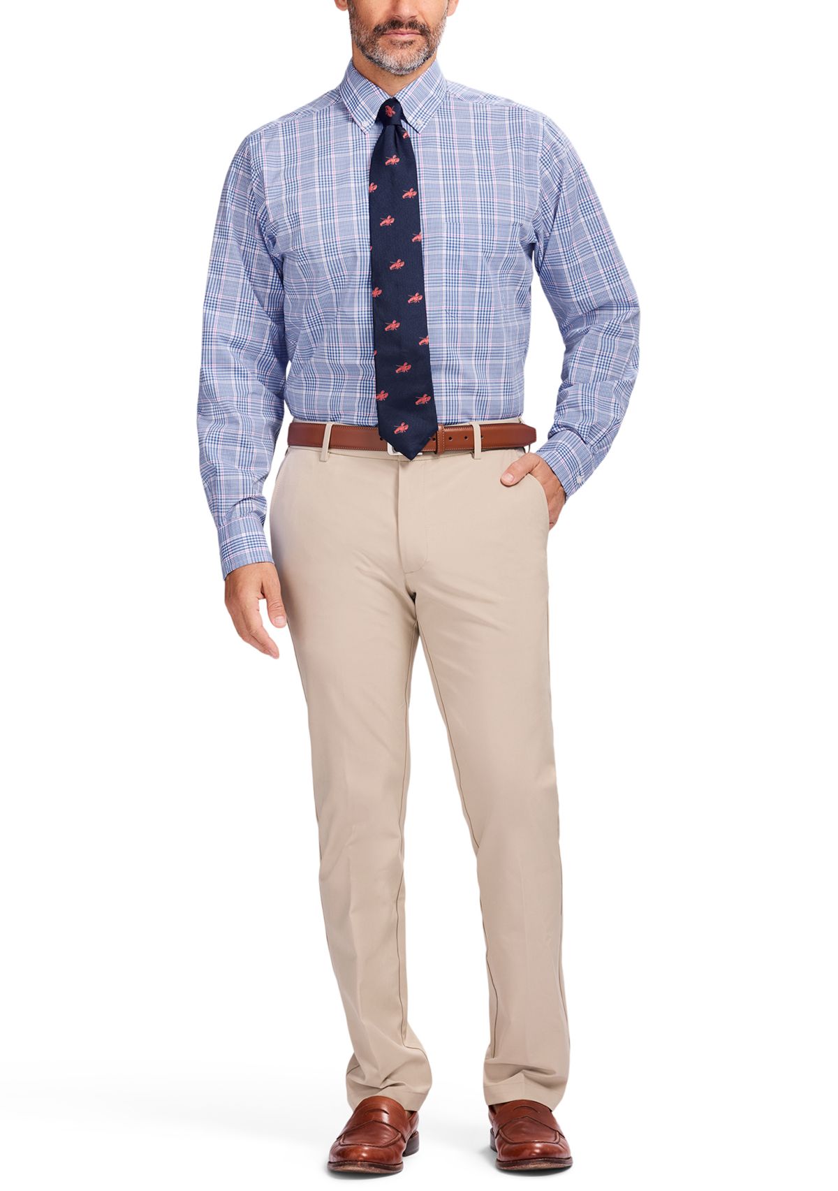IZOD Men's All Over Stretch Regular Fit Button Down Shirt | Belk