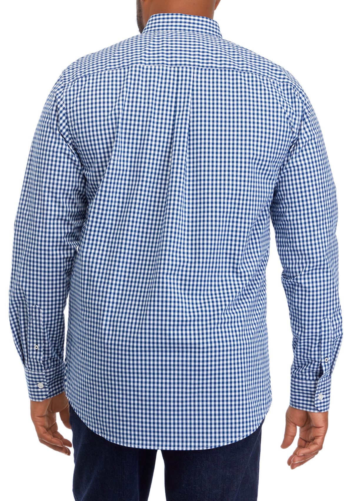 Big & Tall Long Sleeve Comfort Performance Woven Button Down Shirt 