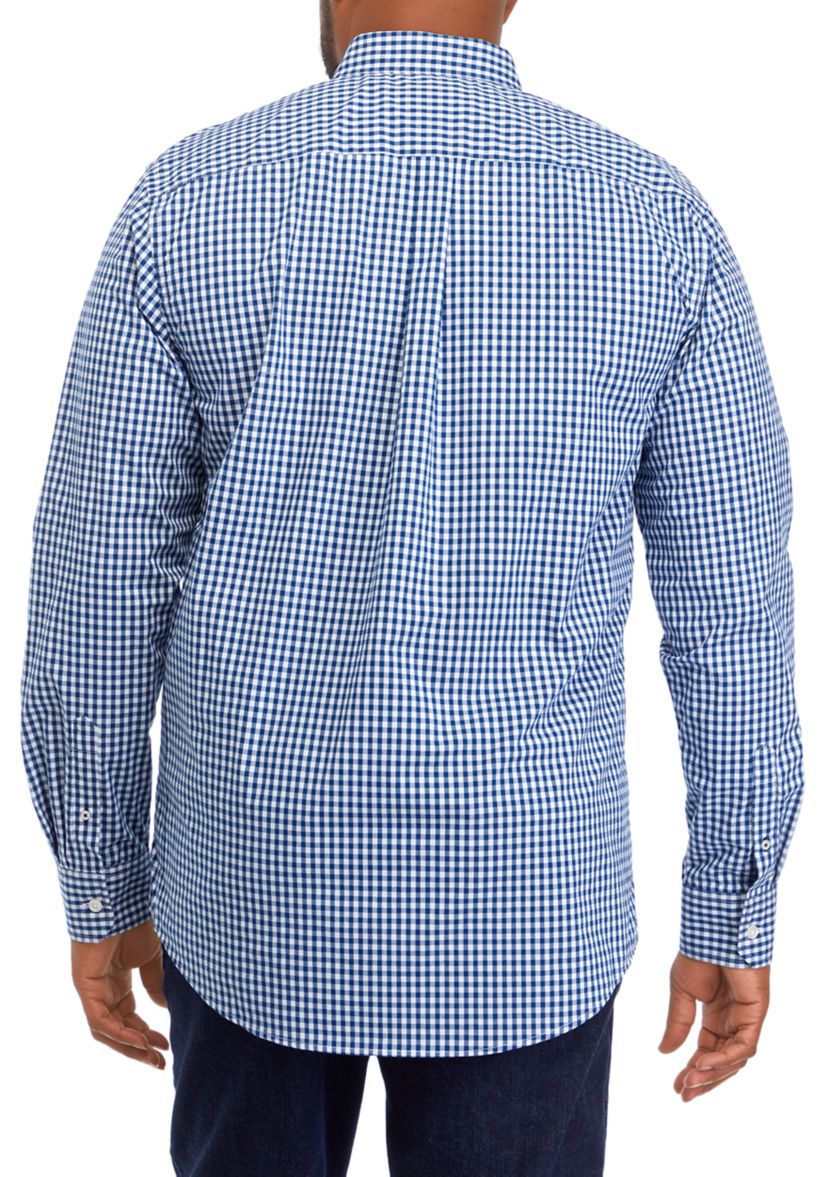 Big & Tall Long Sleeve Comfort Performance Woven Button Down Shirt 