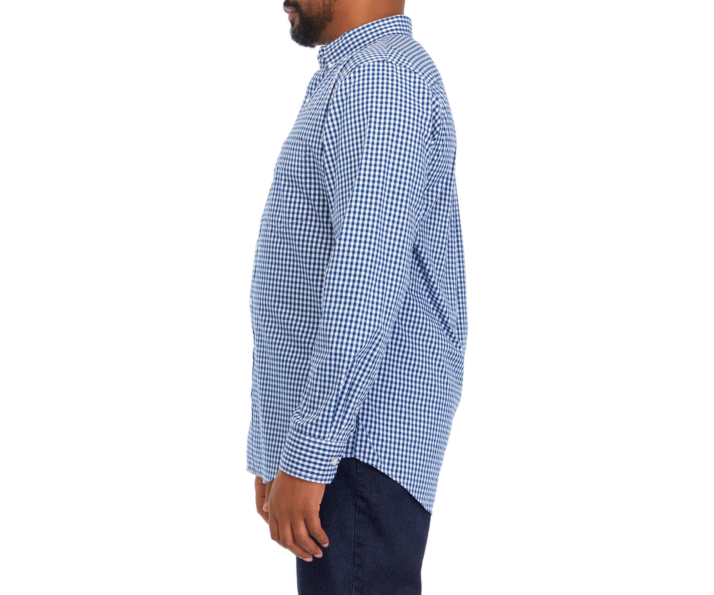 Big & Tall Long Sleeve Comfort Performance Woven Button Down Shirt 