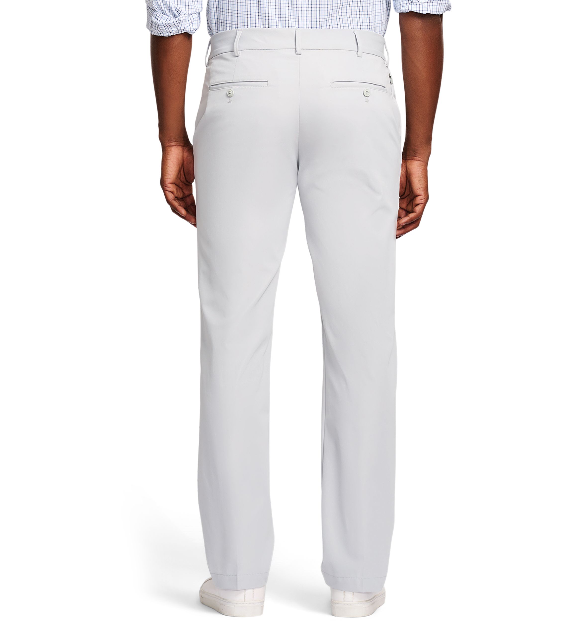 Mens Performance Stretch Flat Front Straight Fit Chino Pants