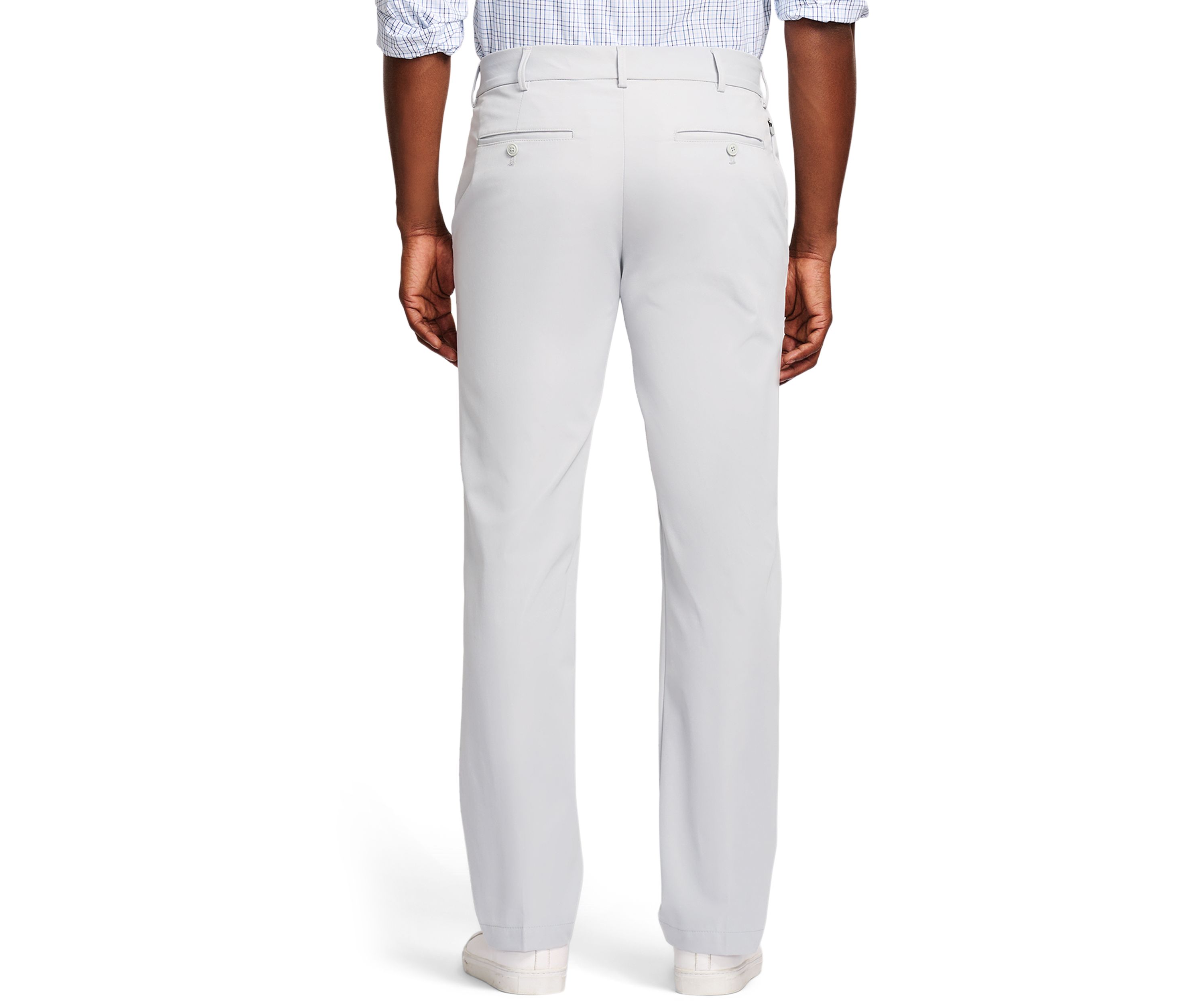 Mens Performance Stretch Flat Front Straight Fit Chino Pants