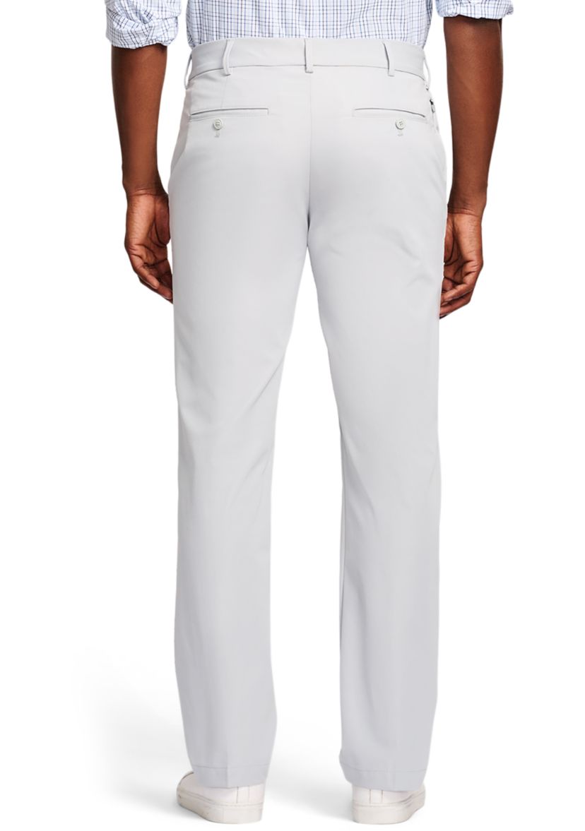 Mens Performance Stretch Flat Front Straight Fit Chino Pants