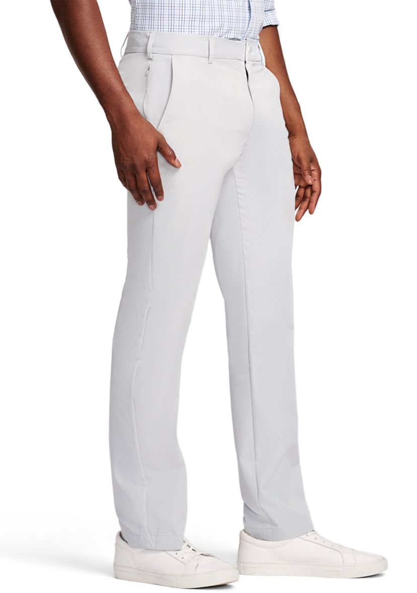 Mens Performance Stretch Flat Front Straight Fit Chino Pants