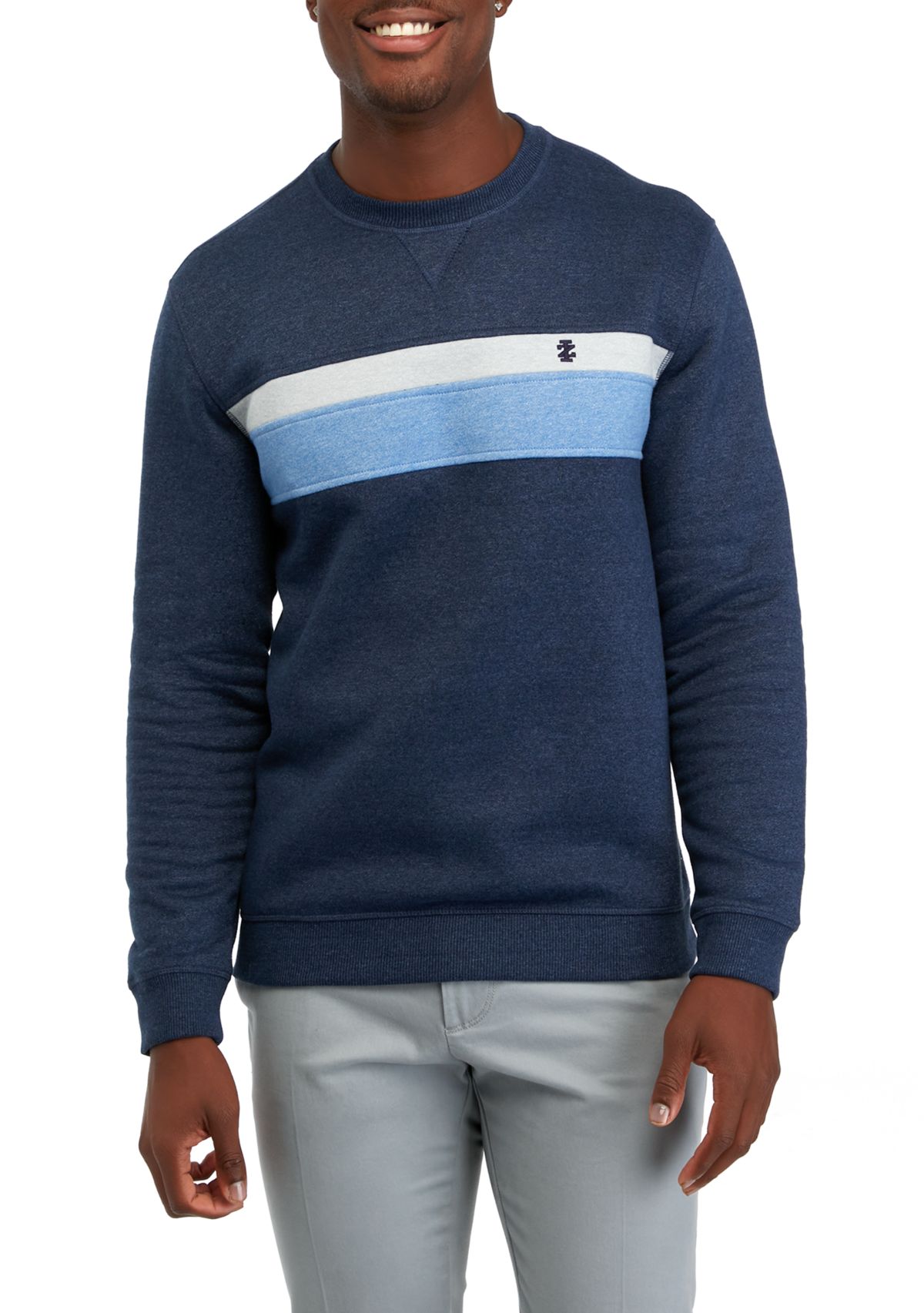 Stratton Jaspe Chest Stripe Crew Neck Sweatshirt