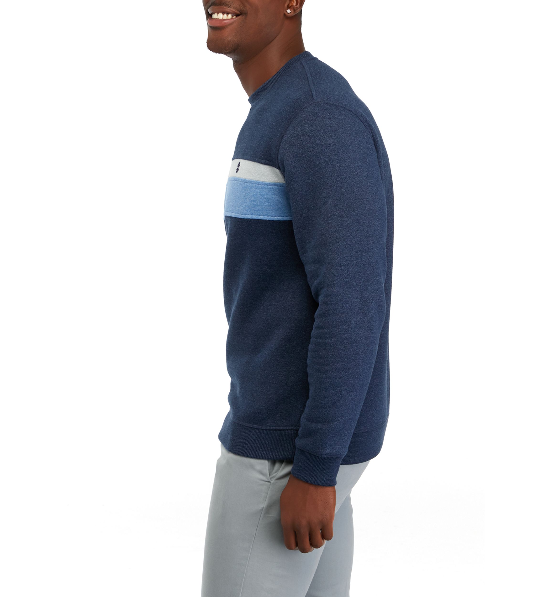 Stratton Jaspe Chest Stripe Crew Neck Sweatshirt