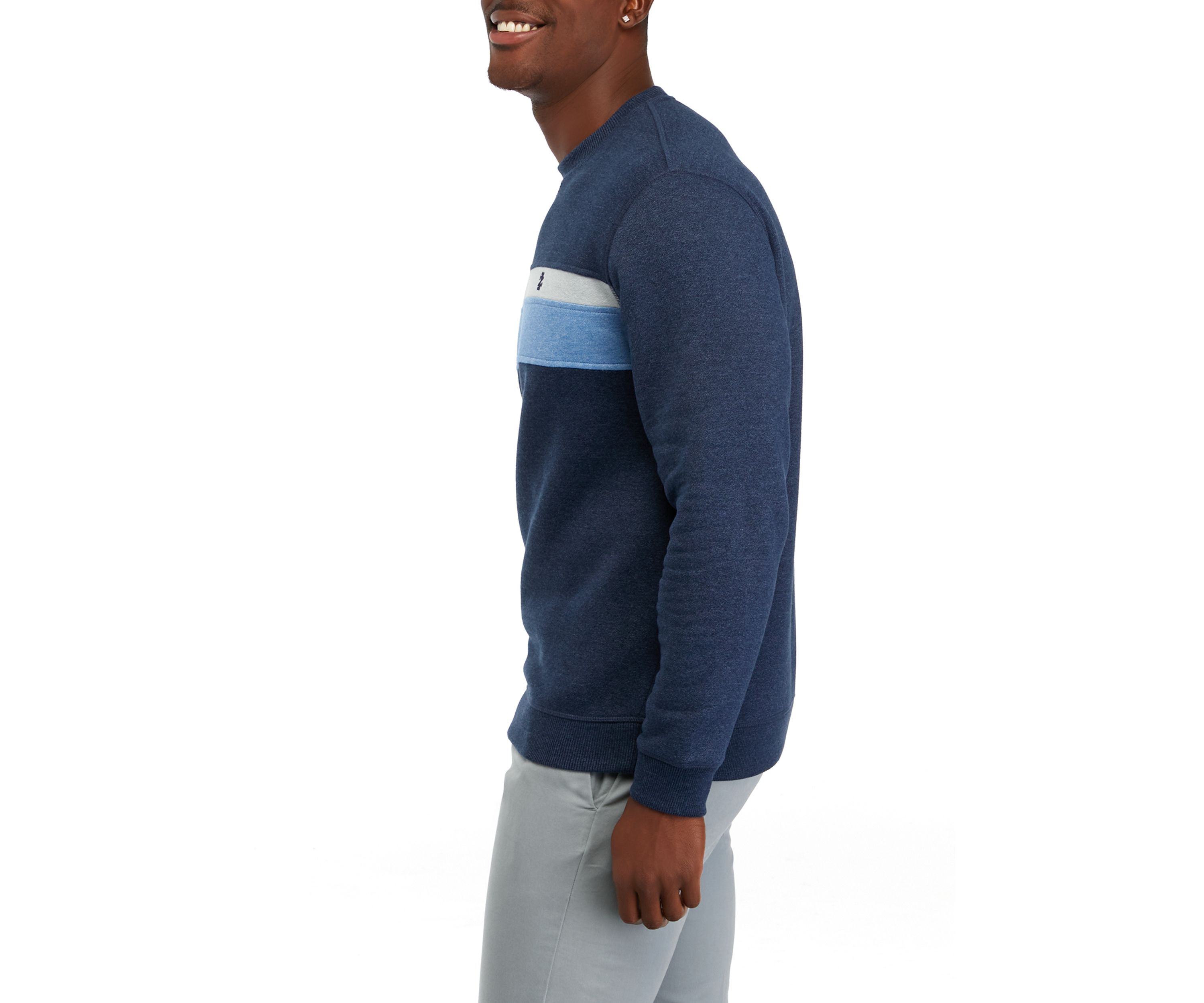 Stratton Jaspe Chest Stripe Crew Neck Sweatshirt