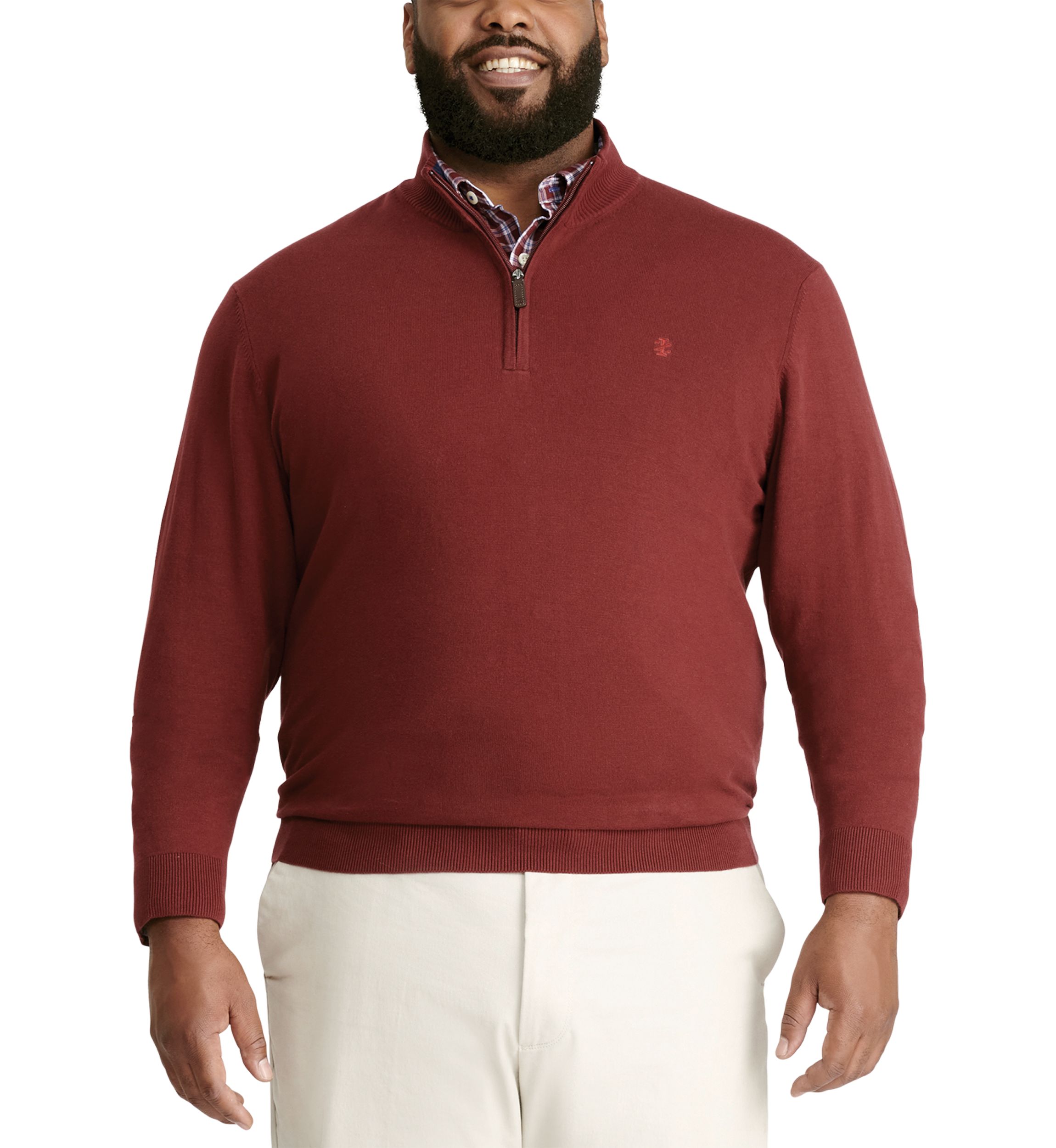 Big & Tall Jersey 1/4 Zip Sweater