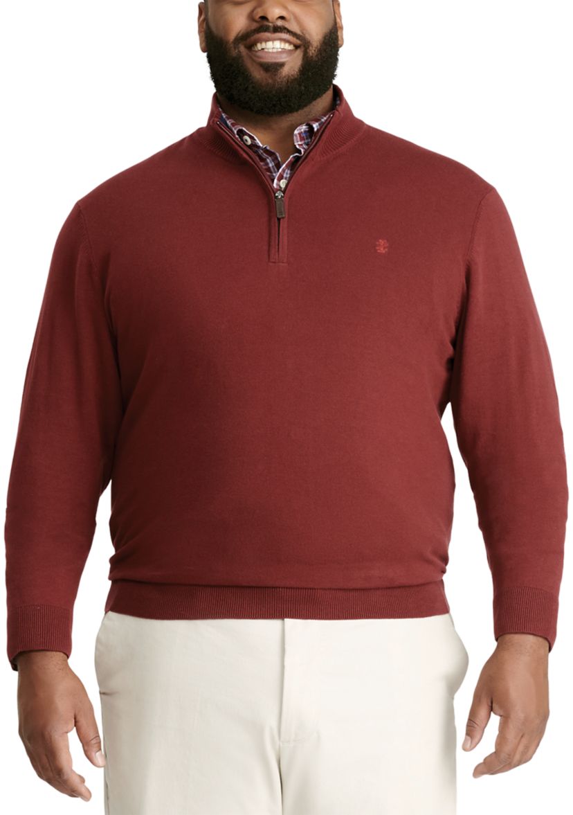 Big & Tall Jersey 1/4 Zip Sweater