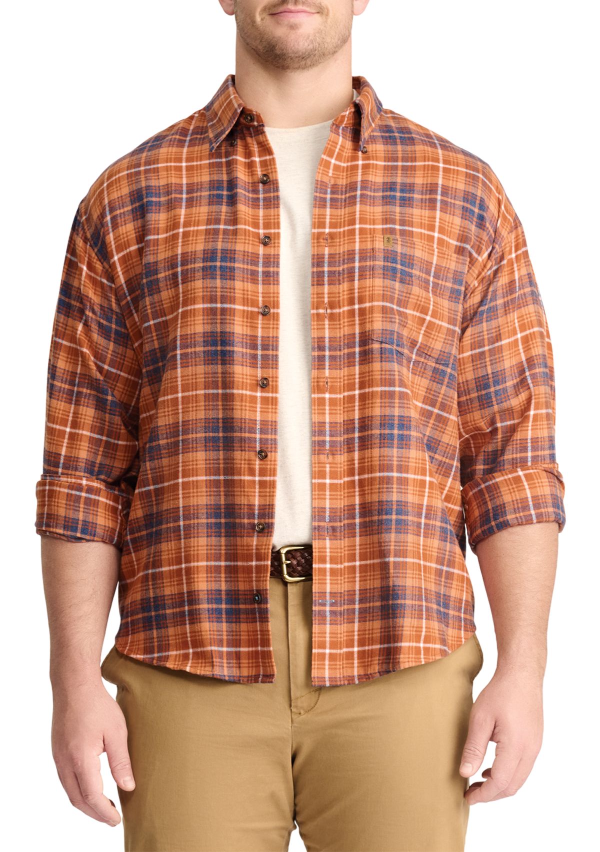 Big & Tall Plaid Stratton Flannel Button Down Shirt