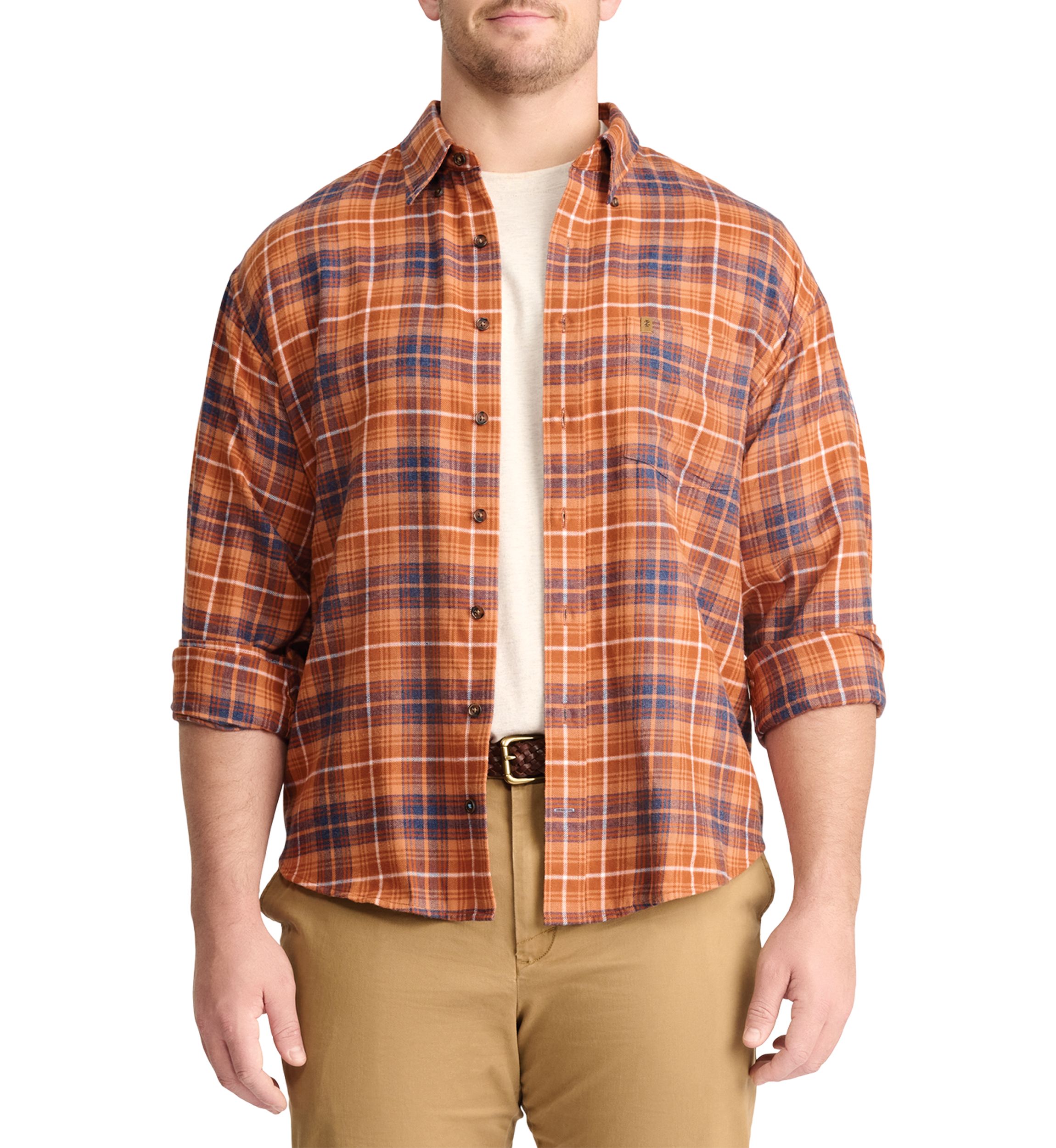 Big & Tall Plaid Stratton Flannel Button Down Shirt