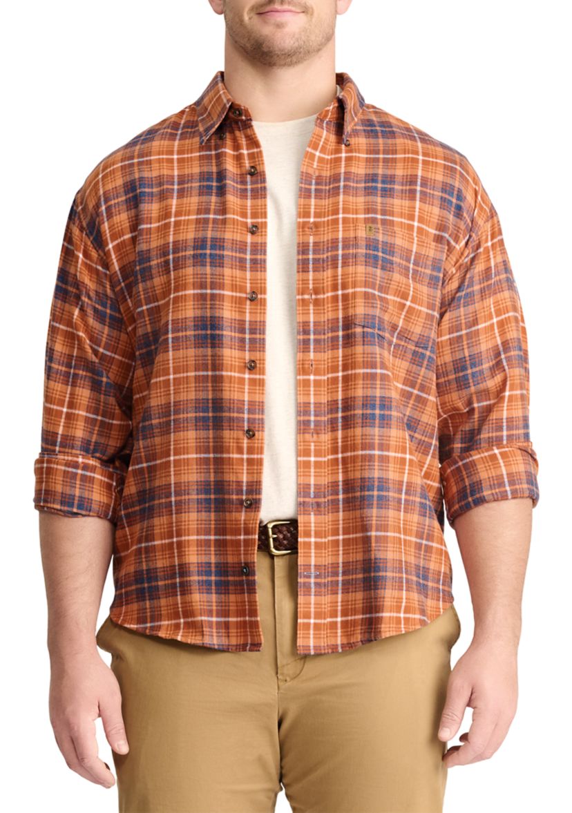 Big & Tall Plaid Stratton Flannel Button Down Shirt
