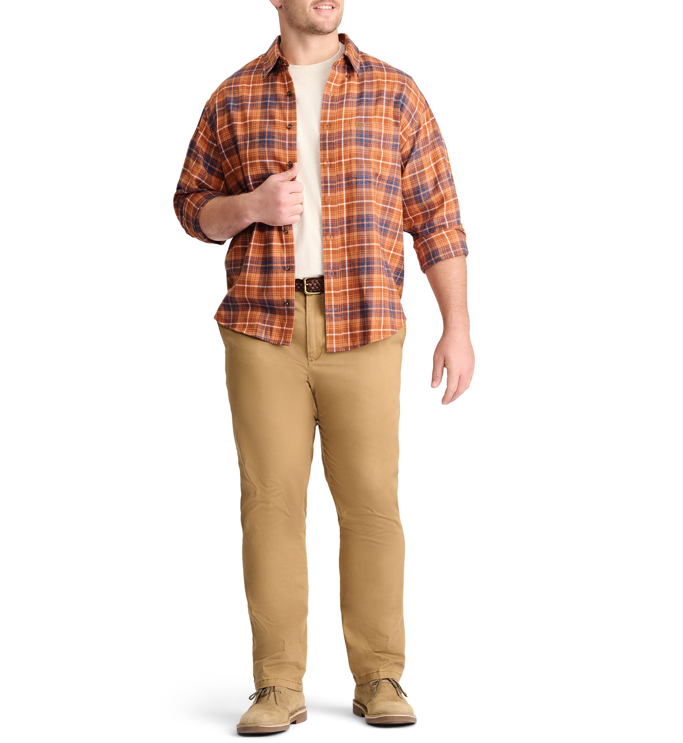 Big & Tall Plaid Stratton Flannel Button Down Shirt