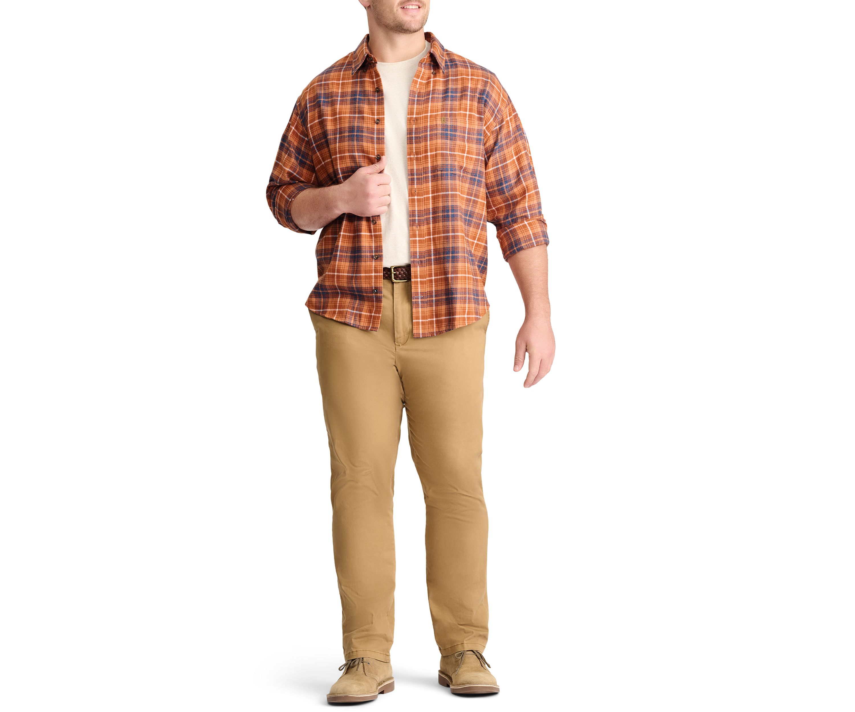 Big & Tall Plaid Stratton Flannel Button Down Shirt