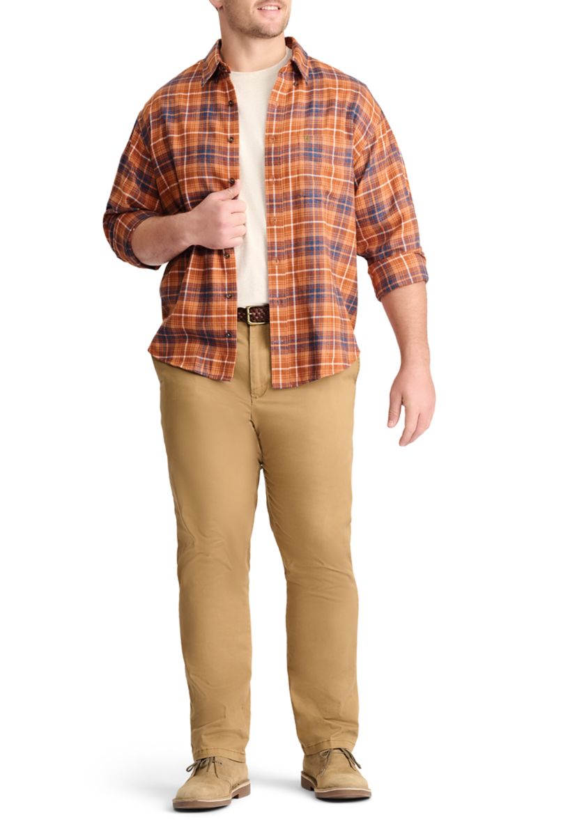 Big & Tall Plaid Stratton Flannel Button Down Shirt