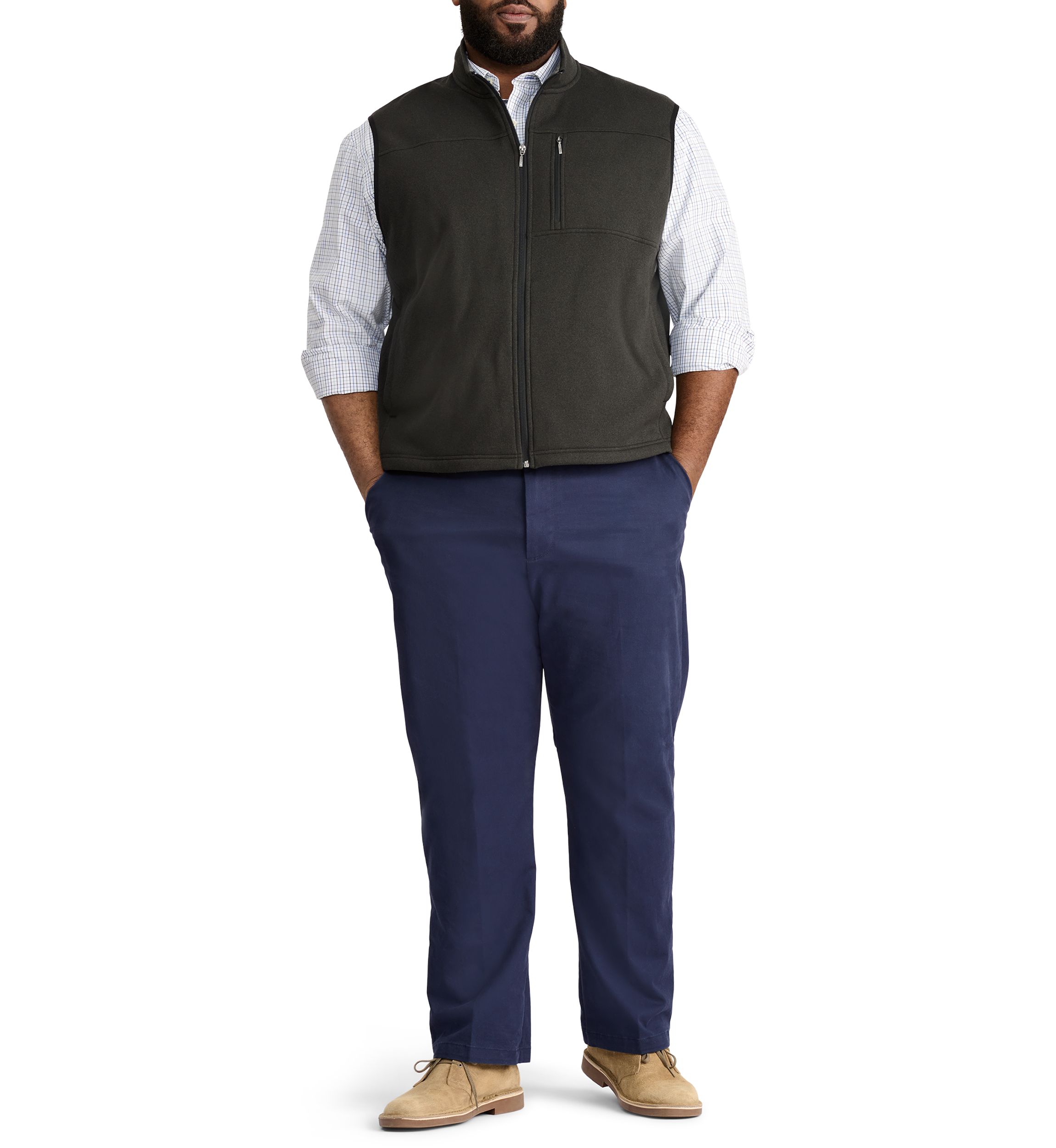 Big & Tall Sweater Fleece Vest - Classic Fit