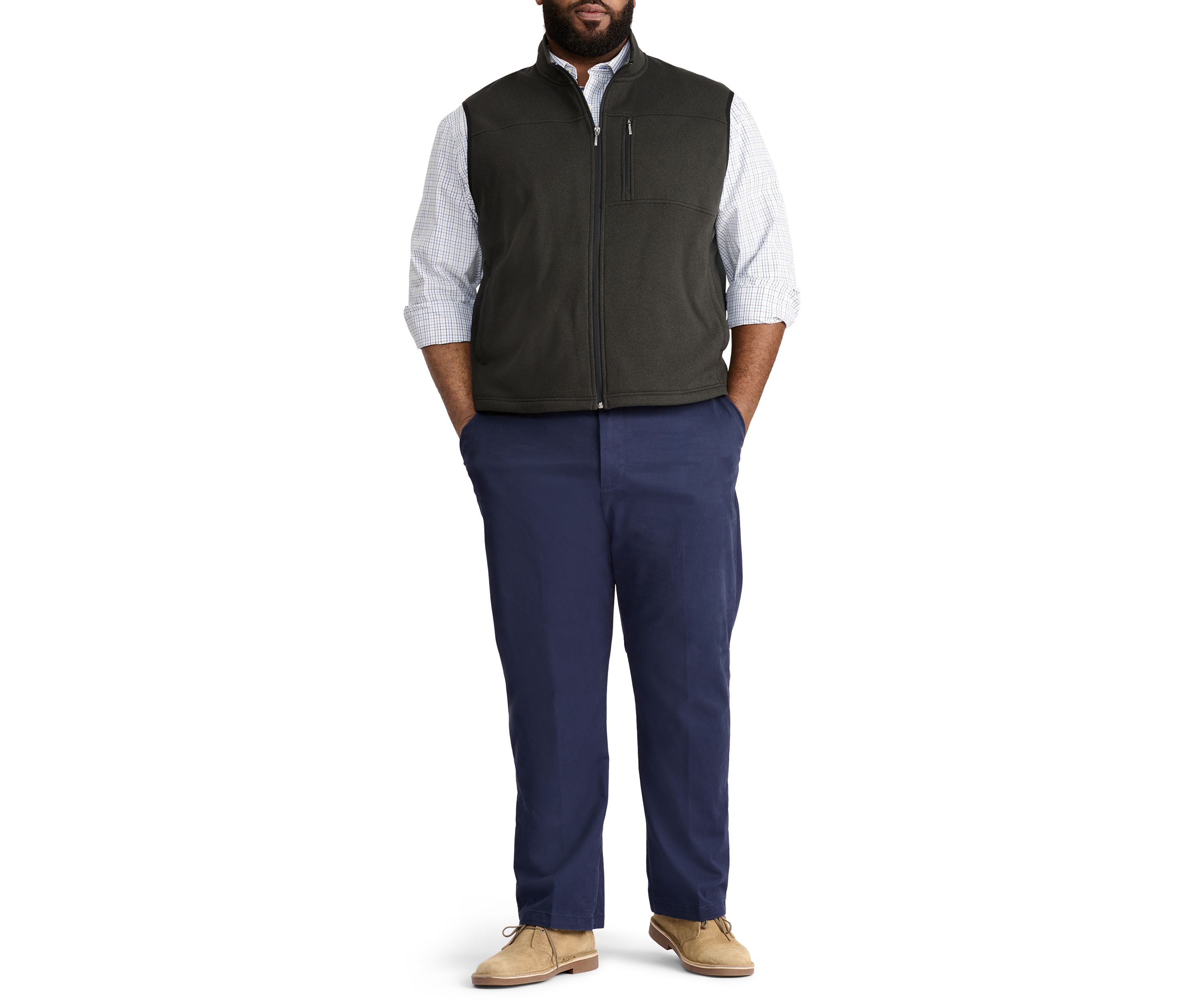 Big & Tall Sweater Fleece Vest - Classic Fit