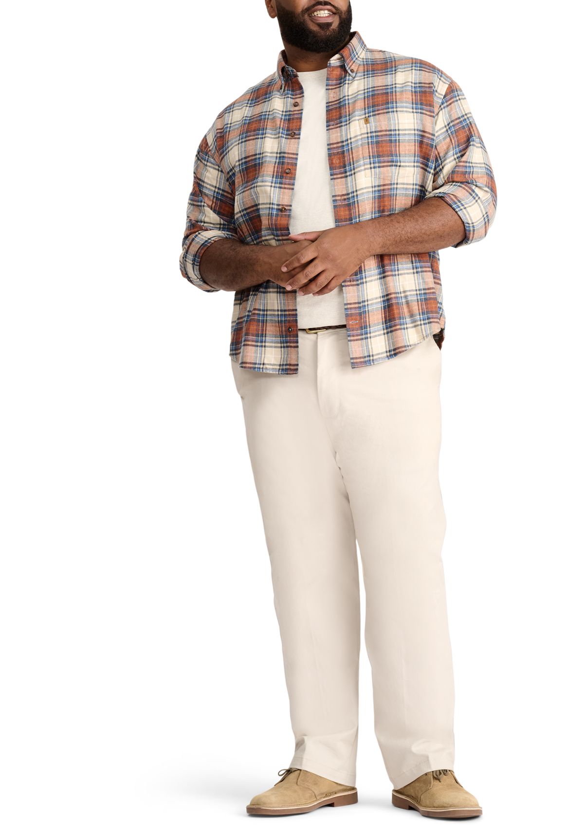 Big & Tall Plaid Stratton Flannel Button Down Shirt