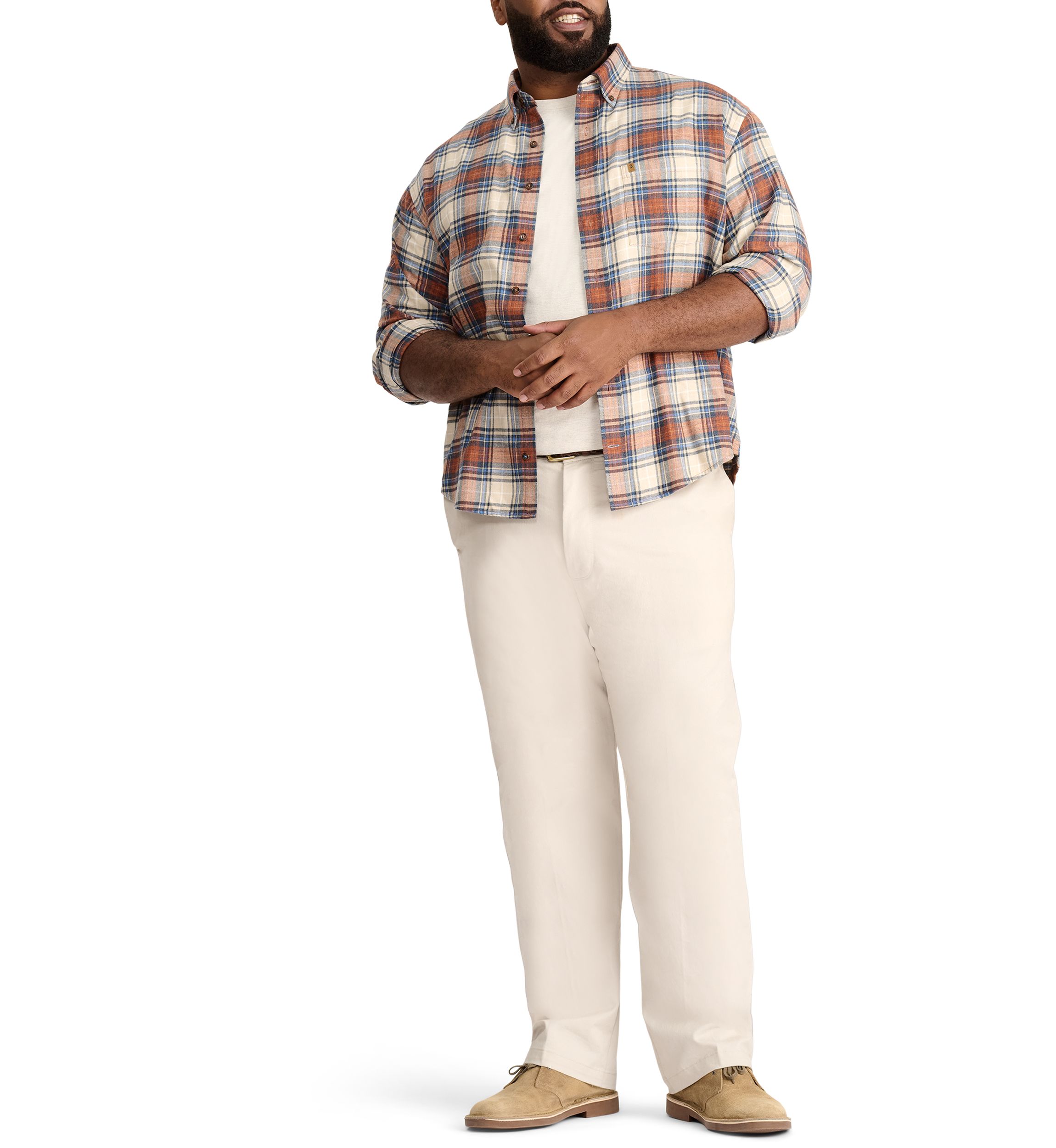 Big & Tall Plaid Stratton Flannel Button Down Shirt
