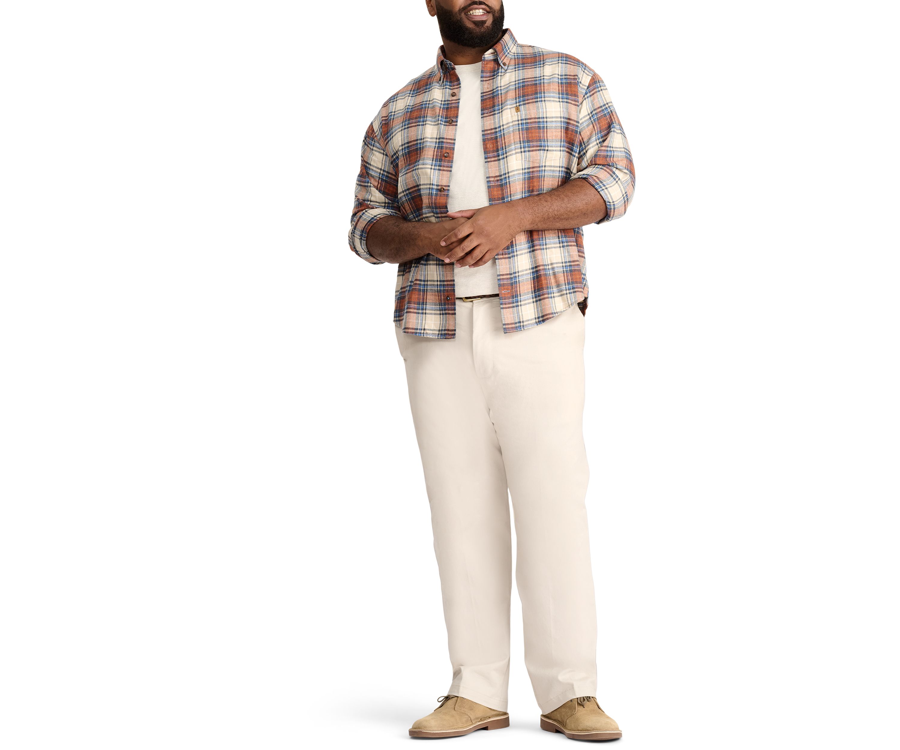 Big & Tall Plaid Stratton Flannel Button Down Shirt