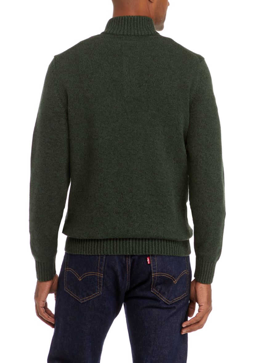 Holiday Mock Neck Button Front Sweater - Classic Fit
