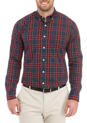 Big & Tall Long Sleeve Tartan Plaid Shirt