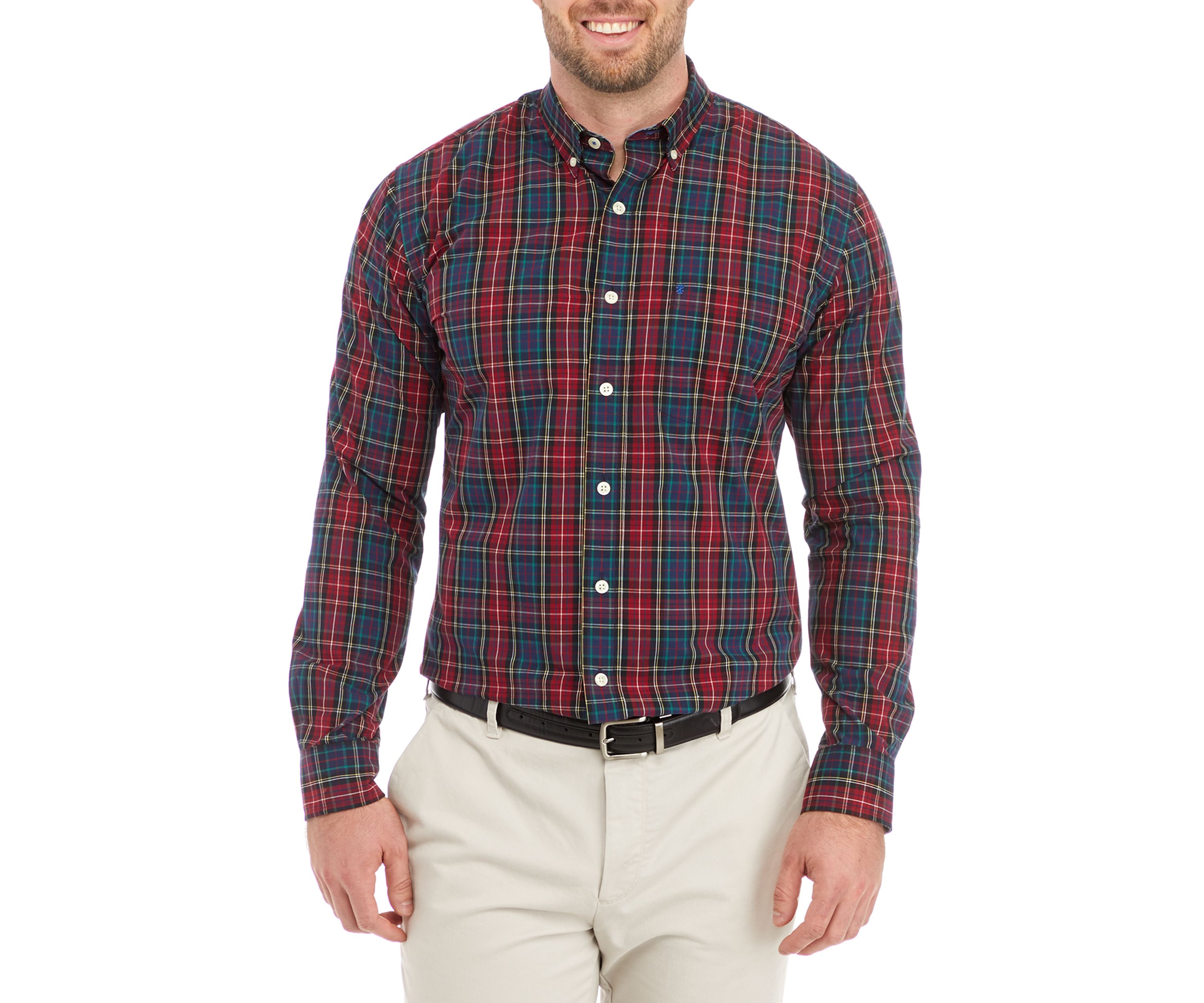 Big & Tall Long Sleeve Tartan Plaid Shirt 