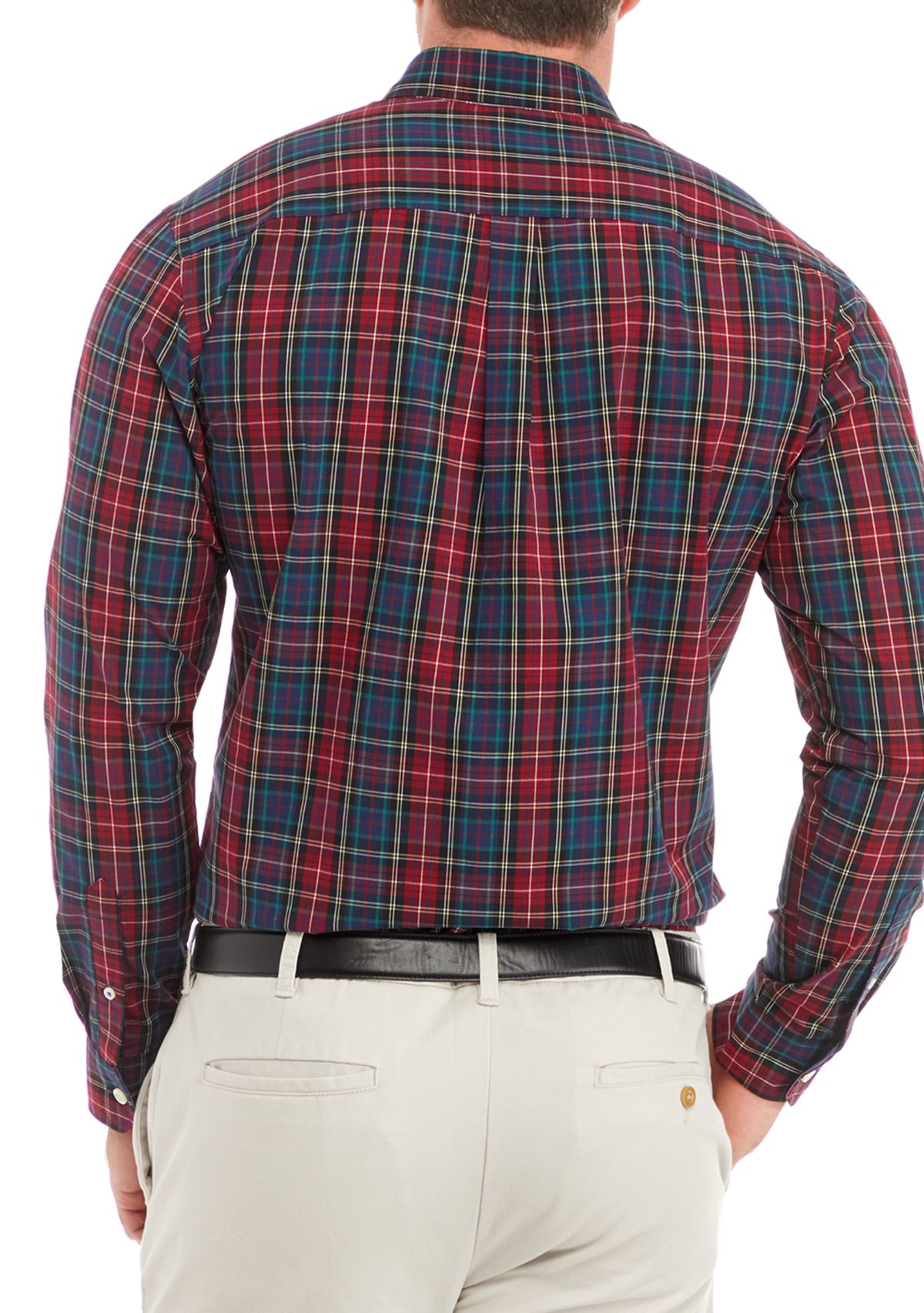 Big & Tall Long Sleeve Tartan Plaid Shirt 