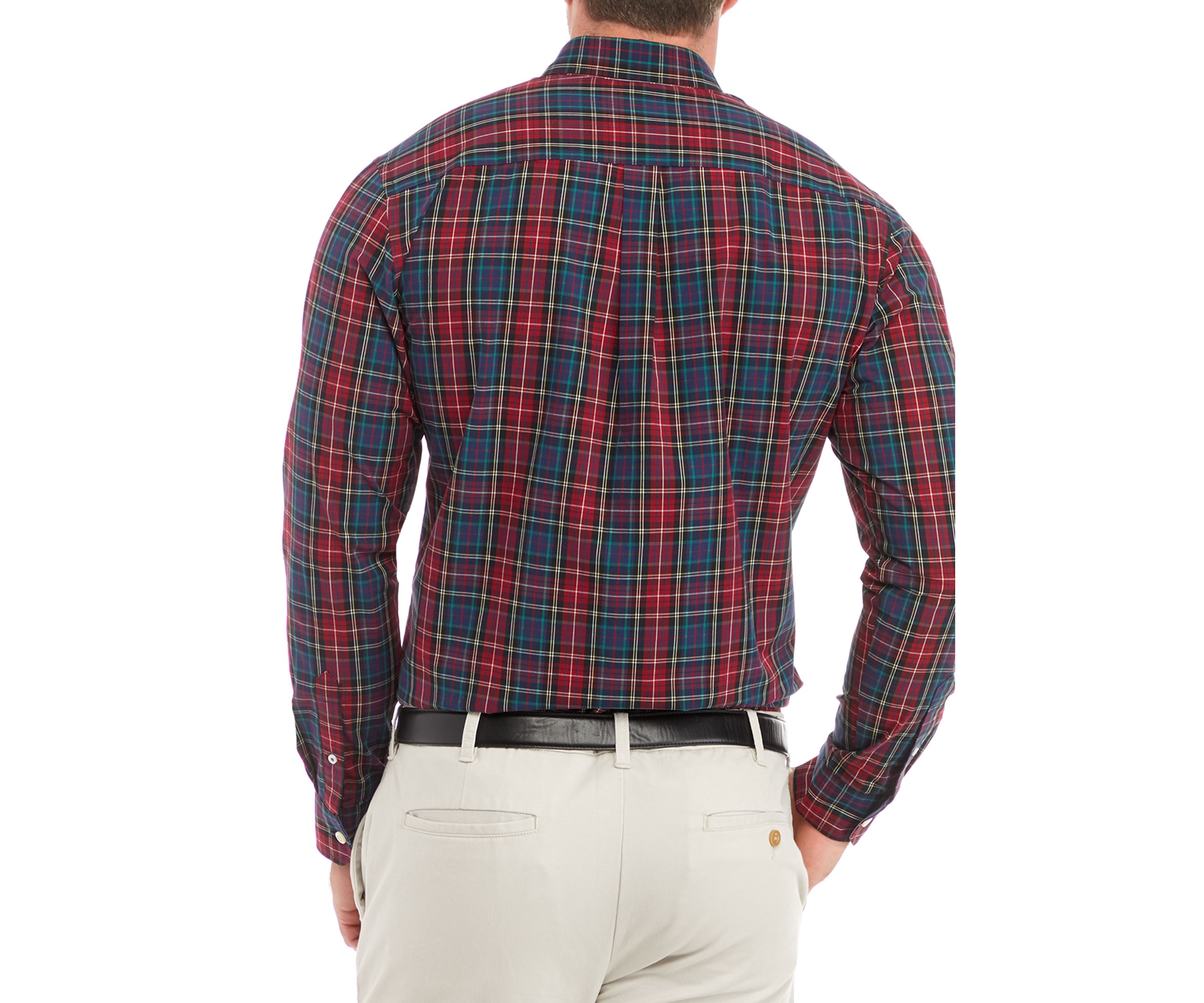 Big & Tall Long Sleeve Tartan Plaid Shirt 