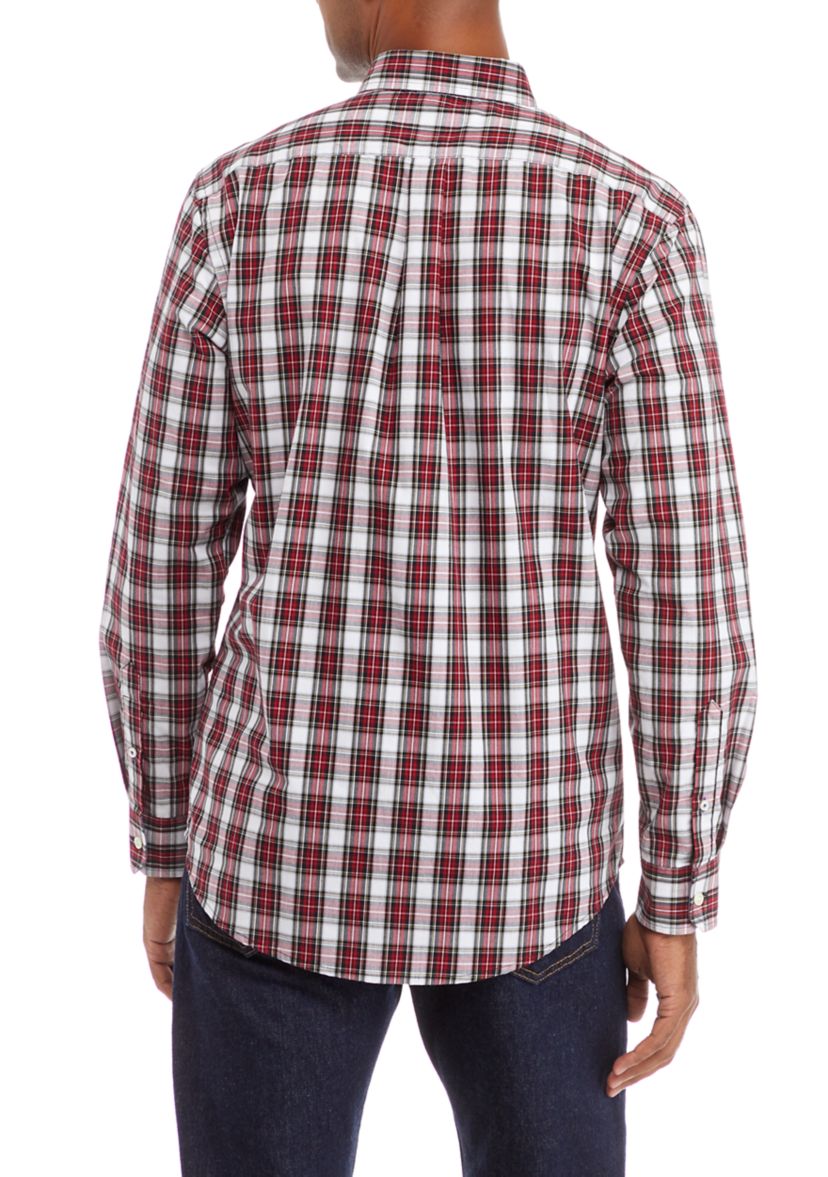 Holiday Tartan Printed Woven Button Down Shirt
