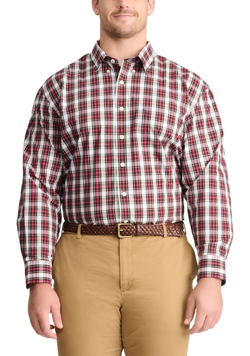 Big & Tall Holiday Tartan Woven Shirt