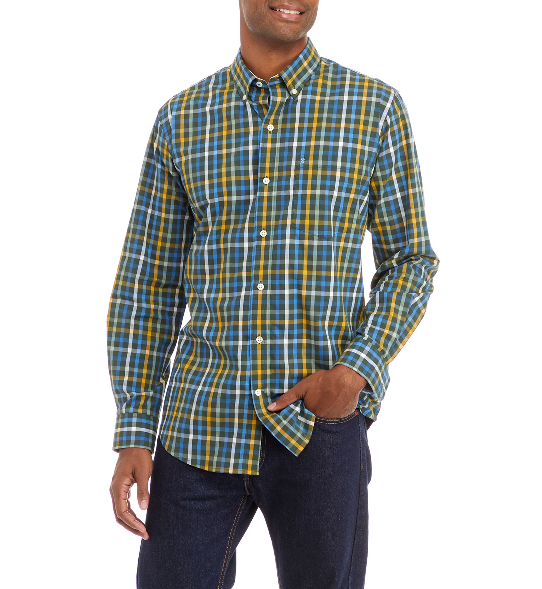Performance Comfort Woven Saturated Multi Check Dress Shirt