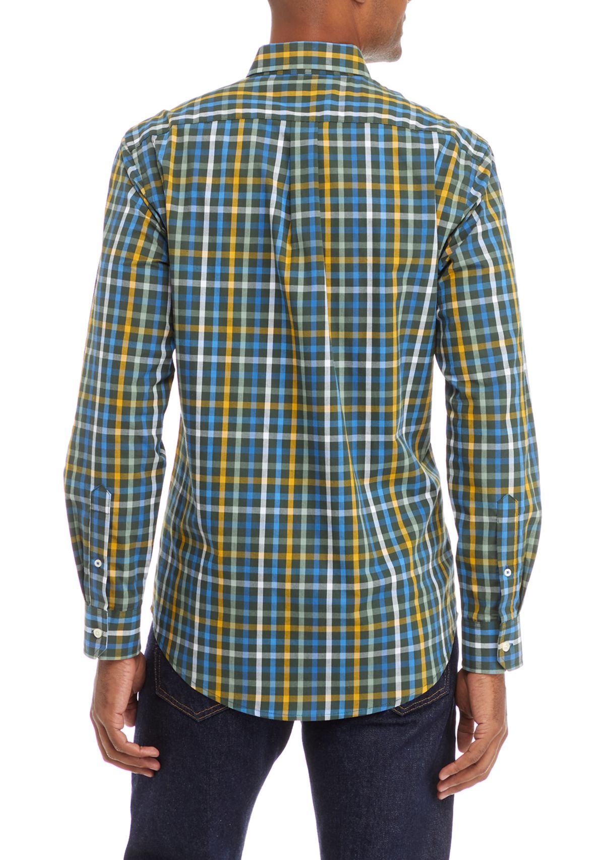 Performance Comfort Woven Saturated Multi Check Dress Shirt