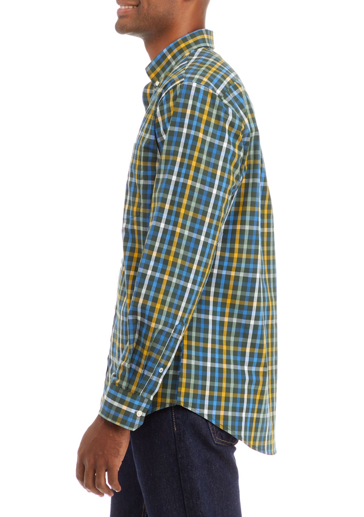 Performance Comfort Woven Saturated Multi Check Dress Shirt