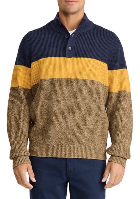 Izod color 2025 block sweater zip