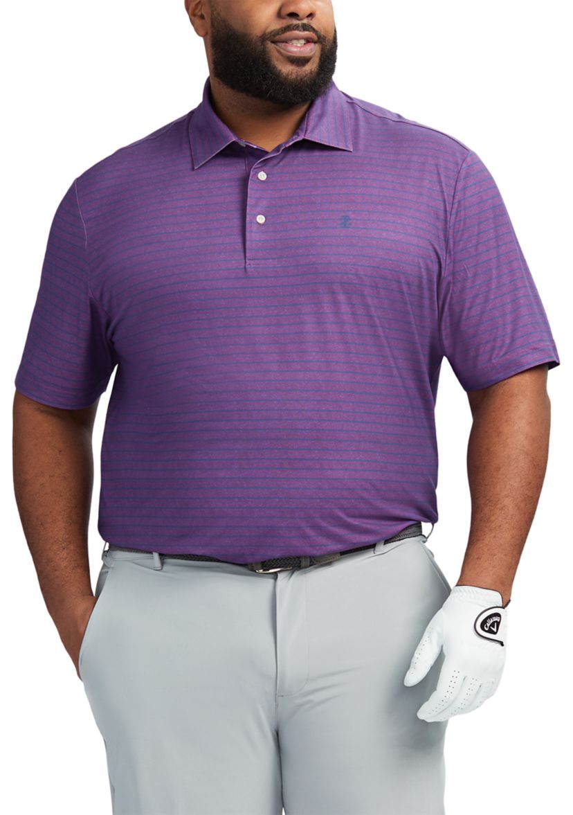 Big & Tall Short Sleeve Swingflex Titleholder Stripe Polo Shirt