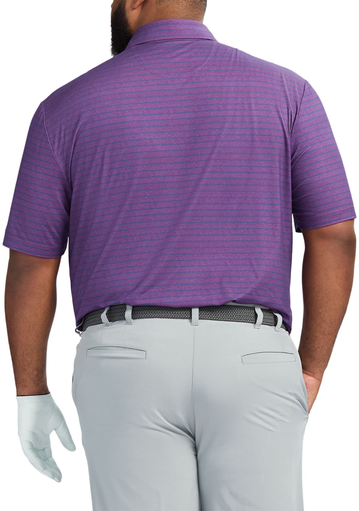 Big & Tall Short Sleeve Swingflex Titleholder Stripe Polo Shirt