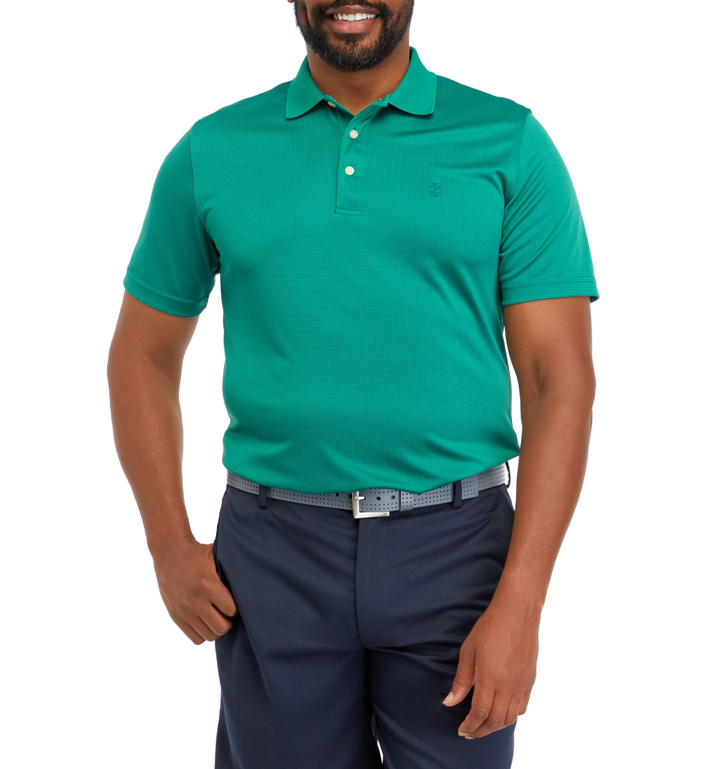 Big & Tall Short Sleeve Pro Tech Solid Grid Polo Shirt