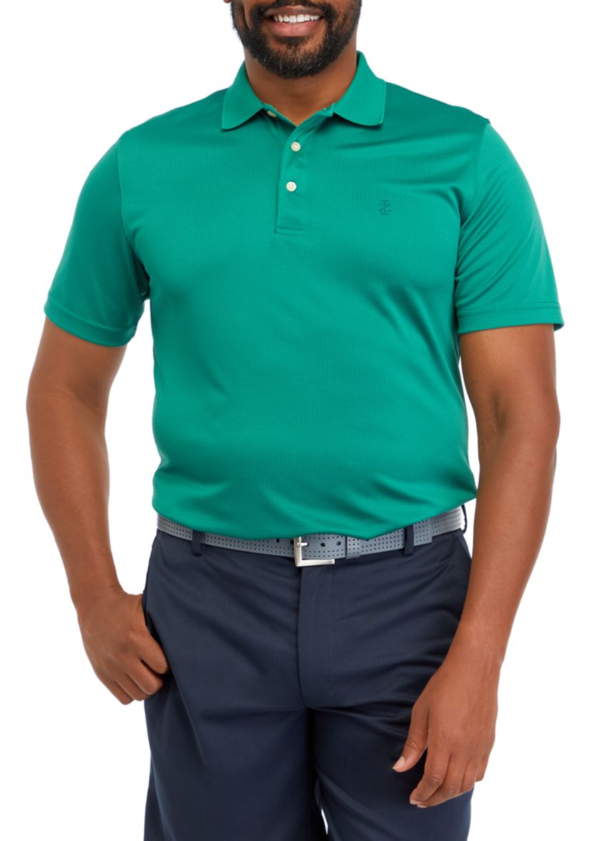 Big & Tall Short Sleeve Pro Tech Solid Grid Polo Shirt