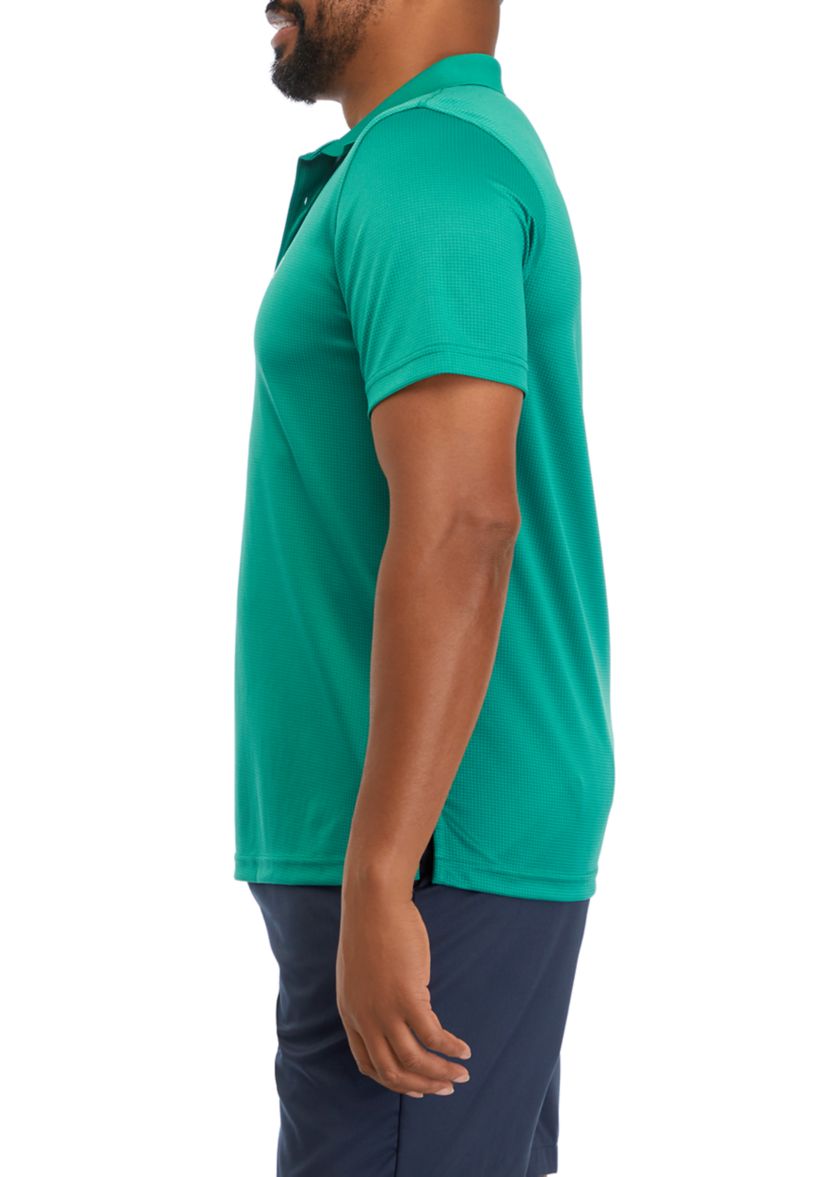 Big & Tall Short Sleeve Pro Tech Solid Grid Polo Shirt