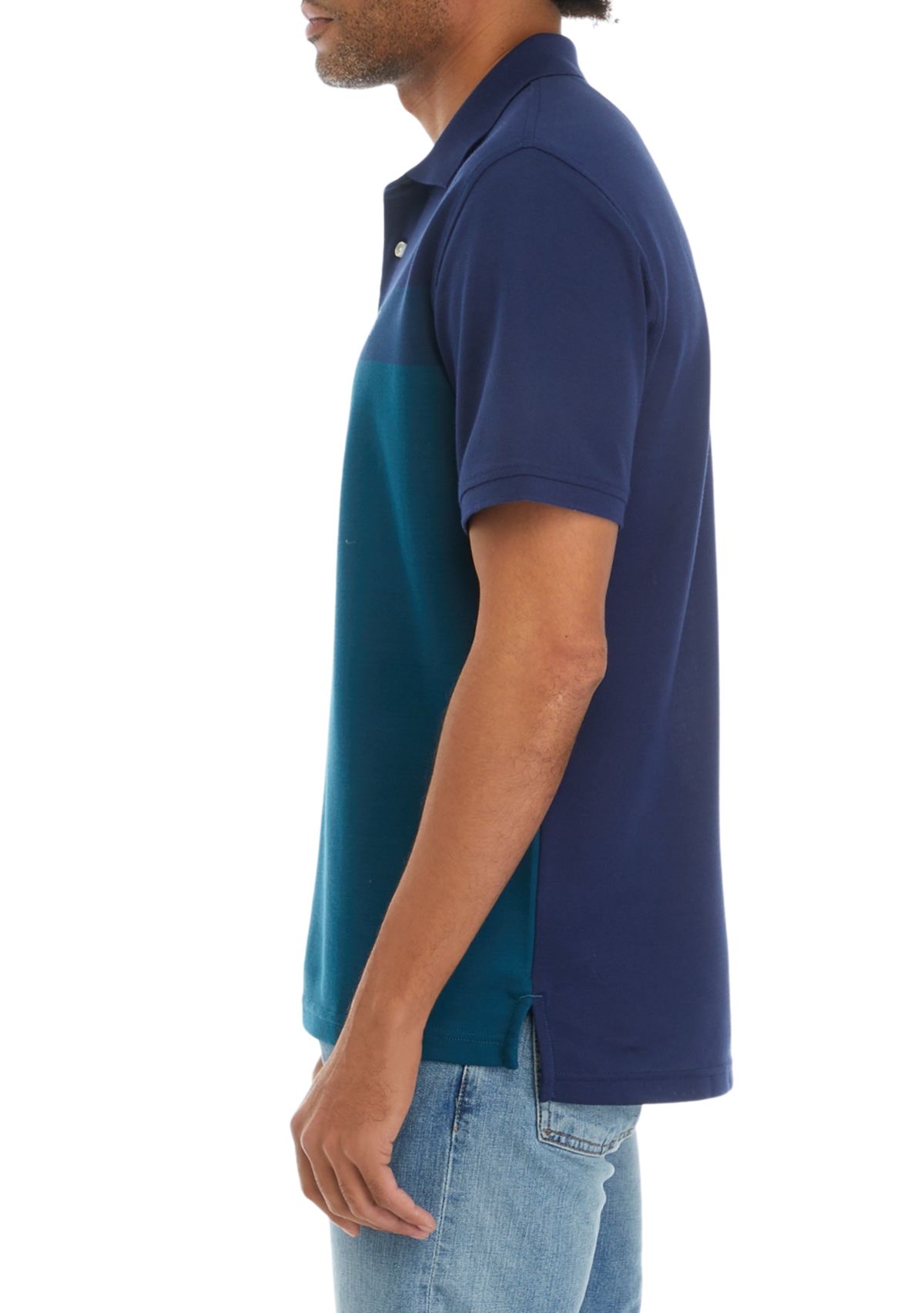 Short Sleeve Engineer Stripe Polo Shirt