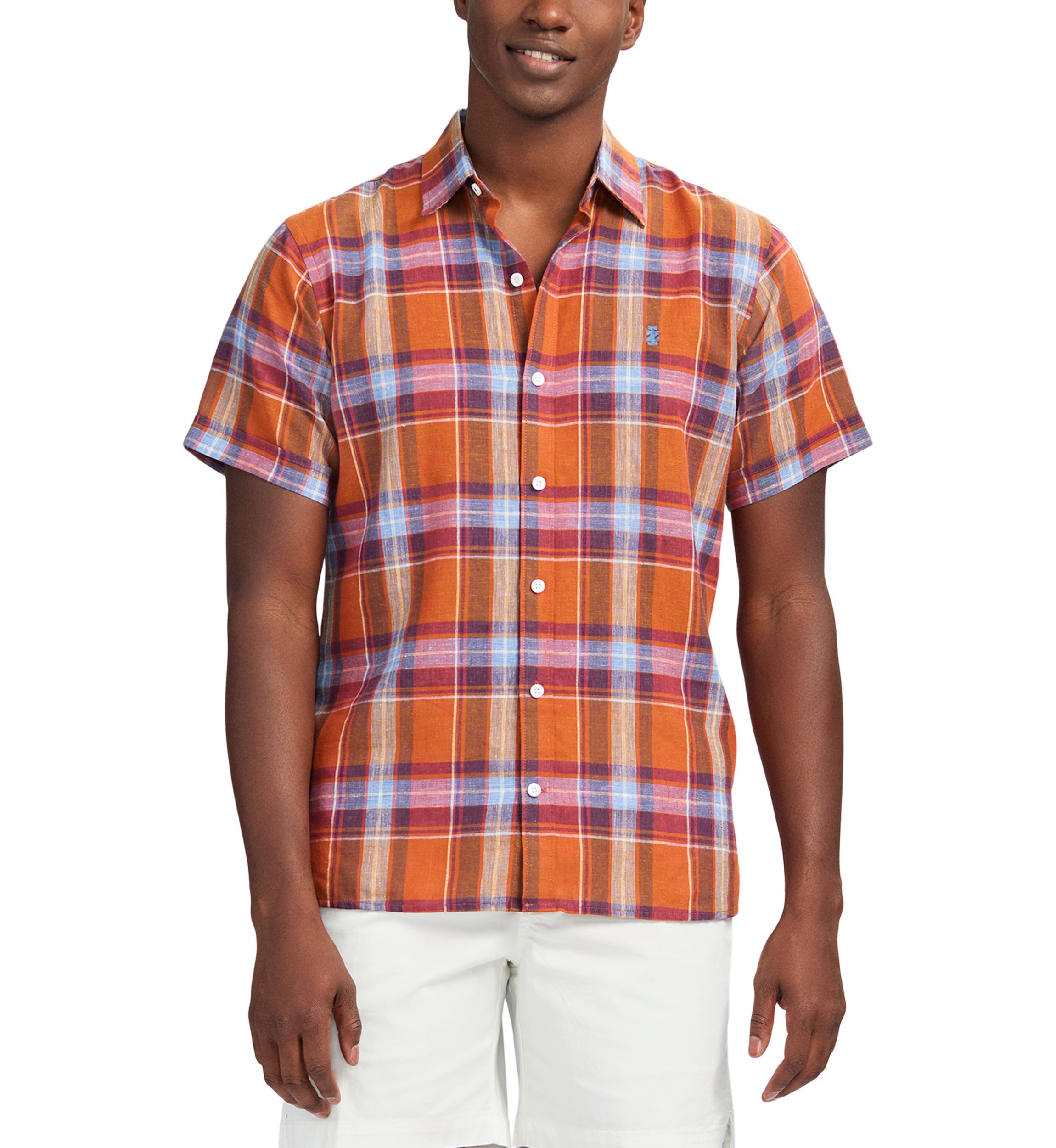 Short Sleeve Luxury Linen Woven Button Down Shirt