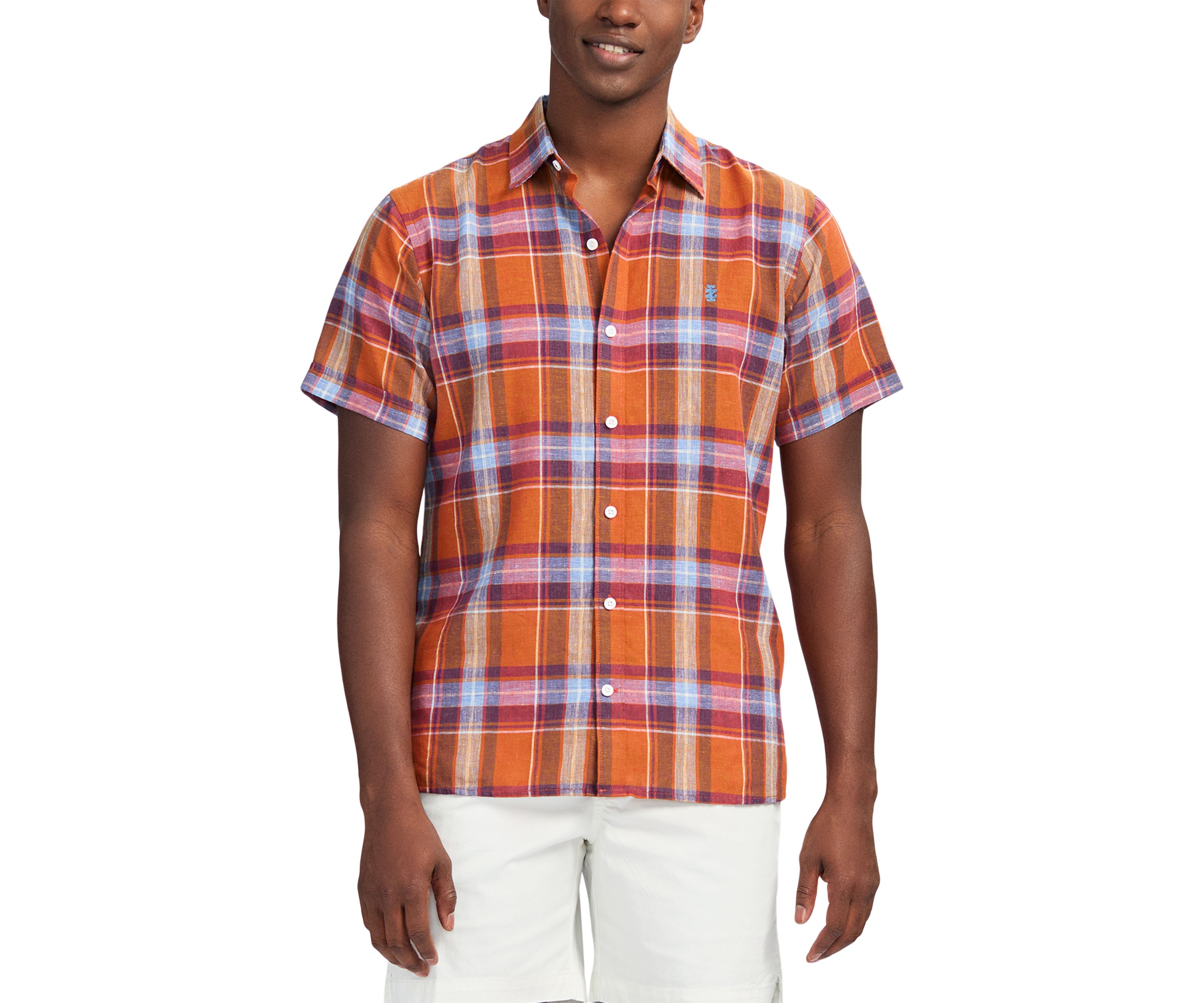 Short Sleeve Luxury Linen Woven Button Down Shirt