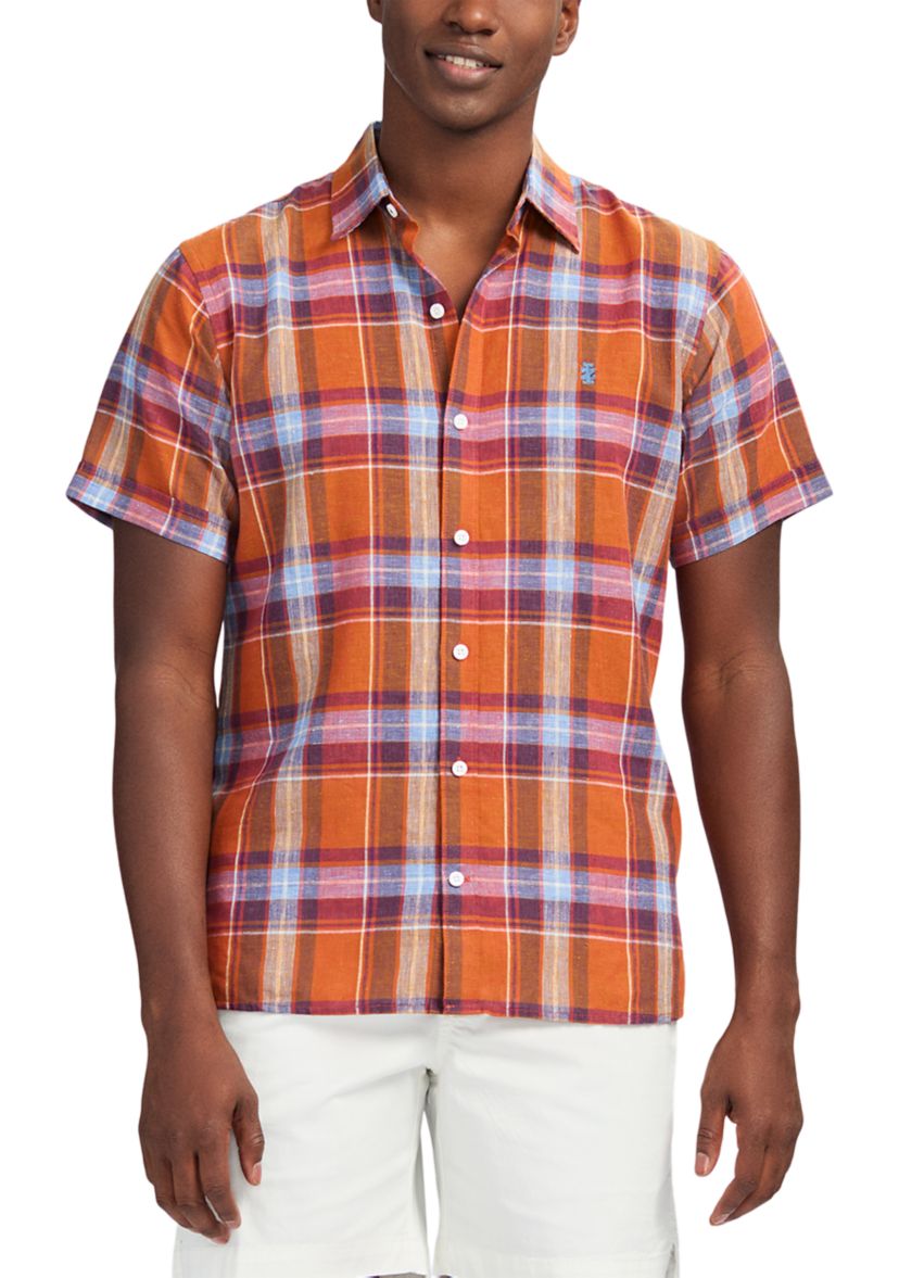 Short Sleeve Luxury Linen Woven Button Down Shirt