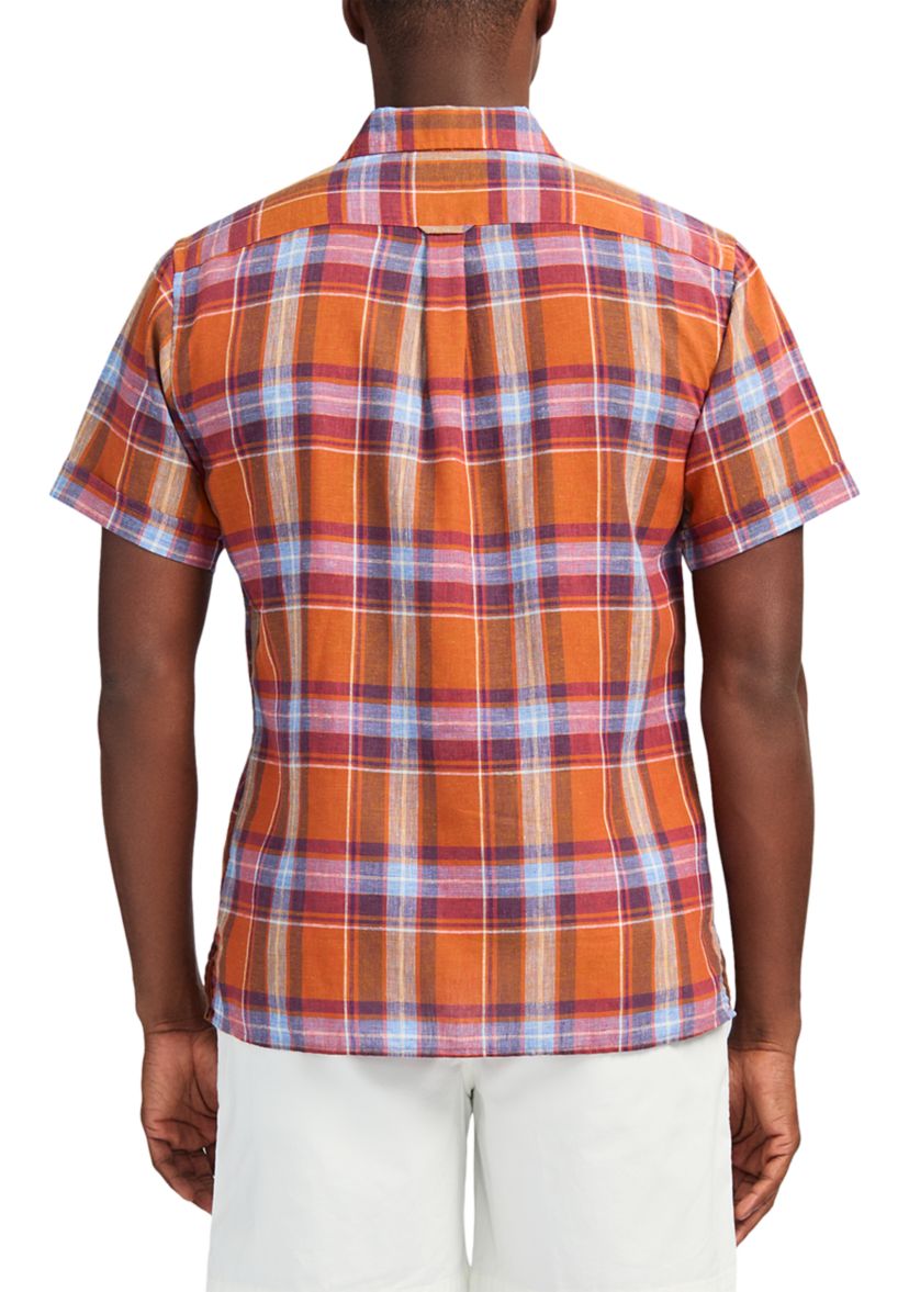 Short Sleeve Luxury Linen Woven Button Down Shirt