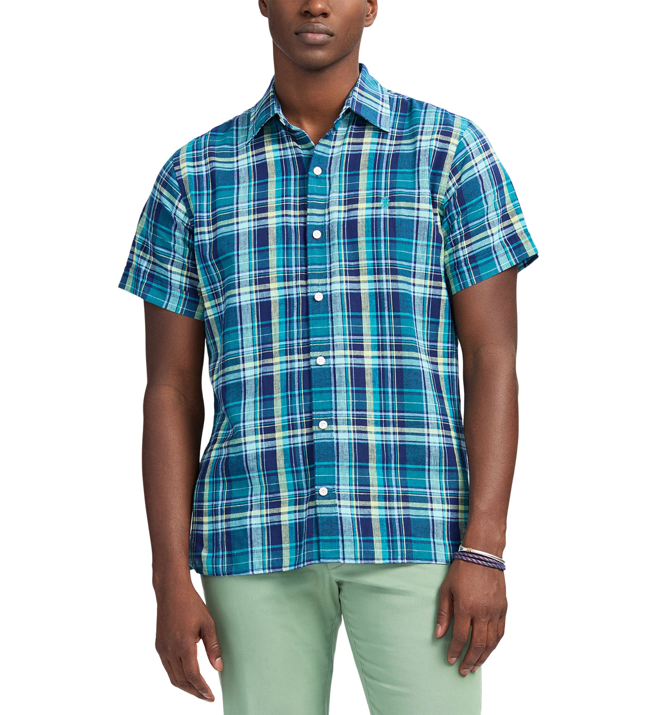 Short Sleeve Luxury Linen Woven Button Down Shirt