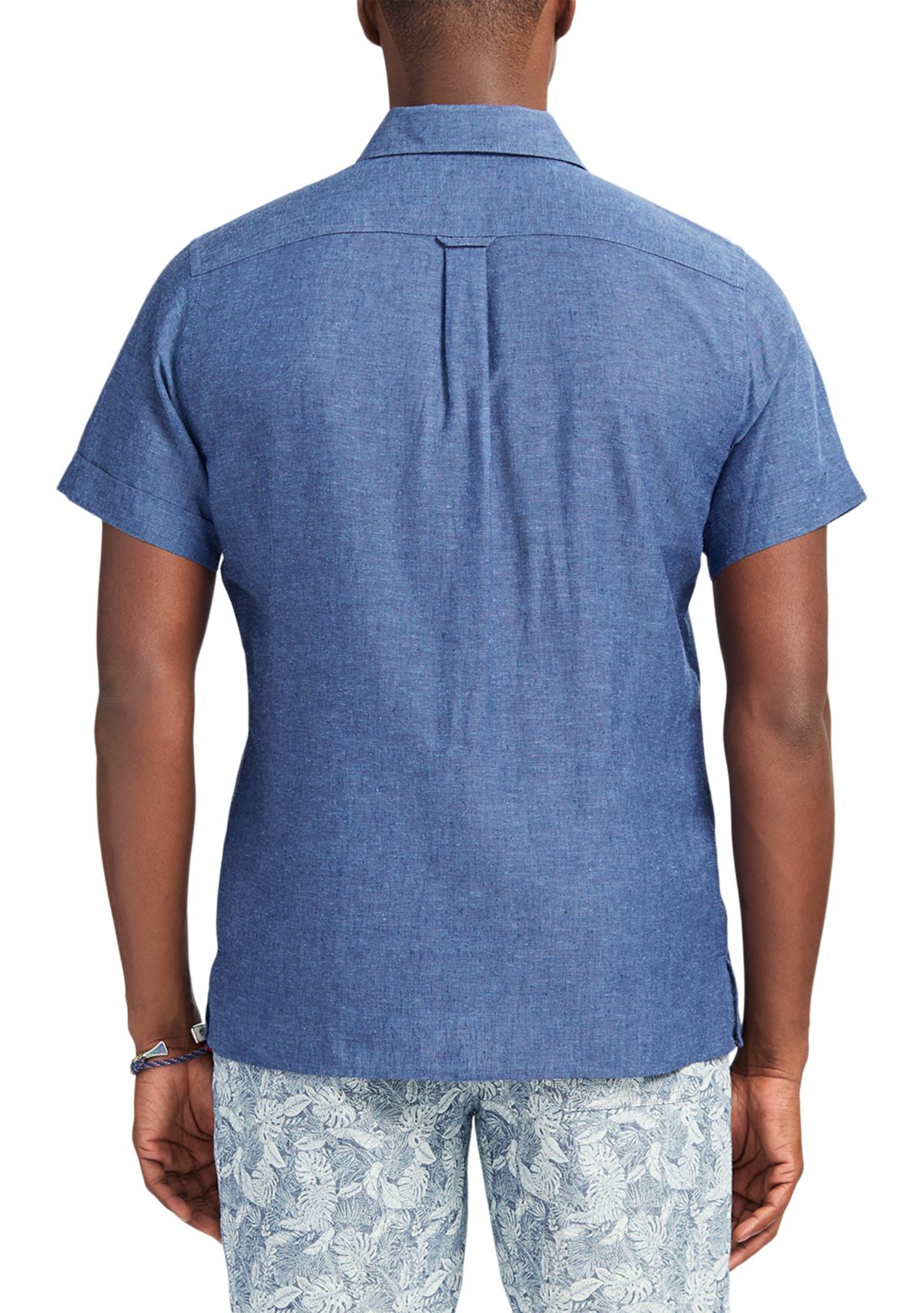 Short Sleeve Luxury Linen Woven Button Down Shirt