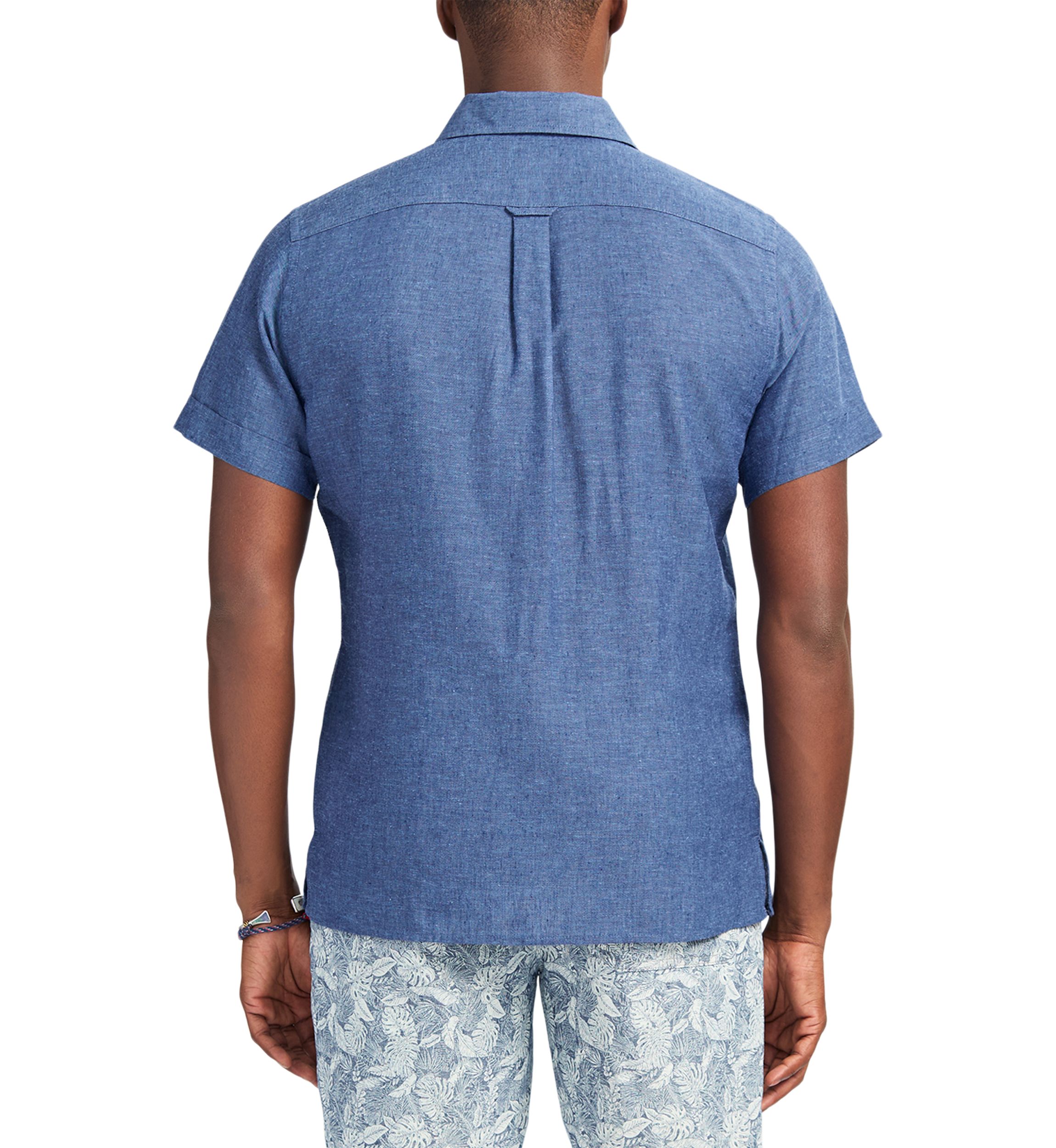 Short Sleeve Luxury Linen Woven Button Down Shirt
